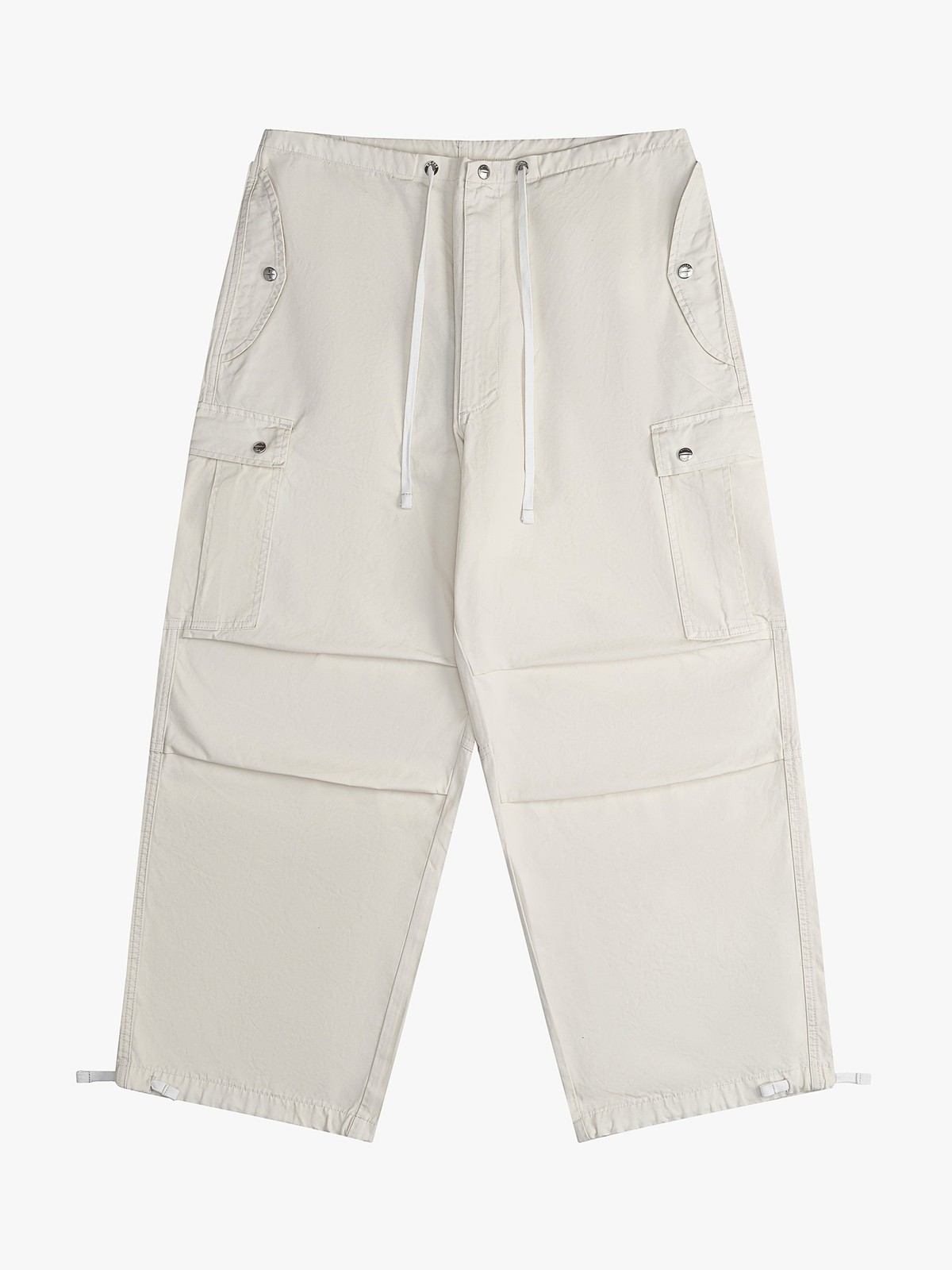 RHUDE WOMEN\'S OFF-WHITE PARACHUTE TROUSERS MSRP $995 SIZE L