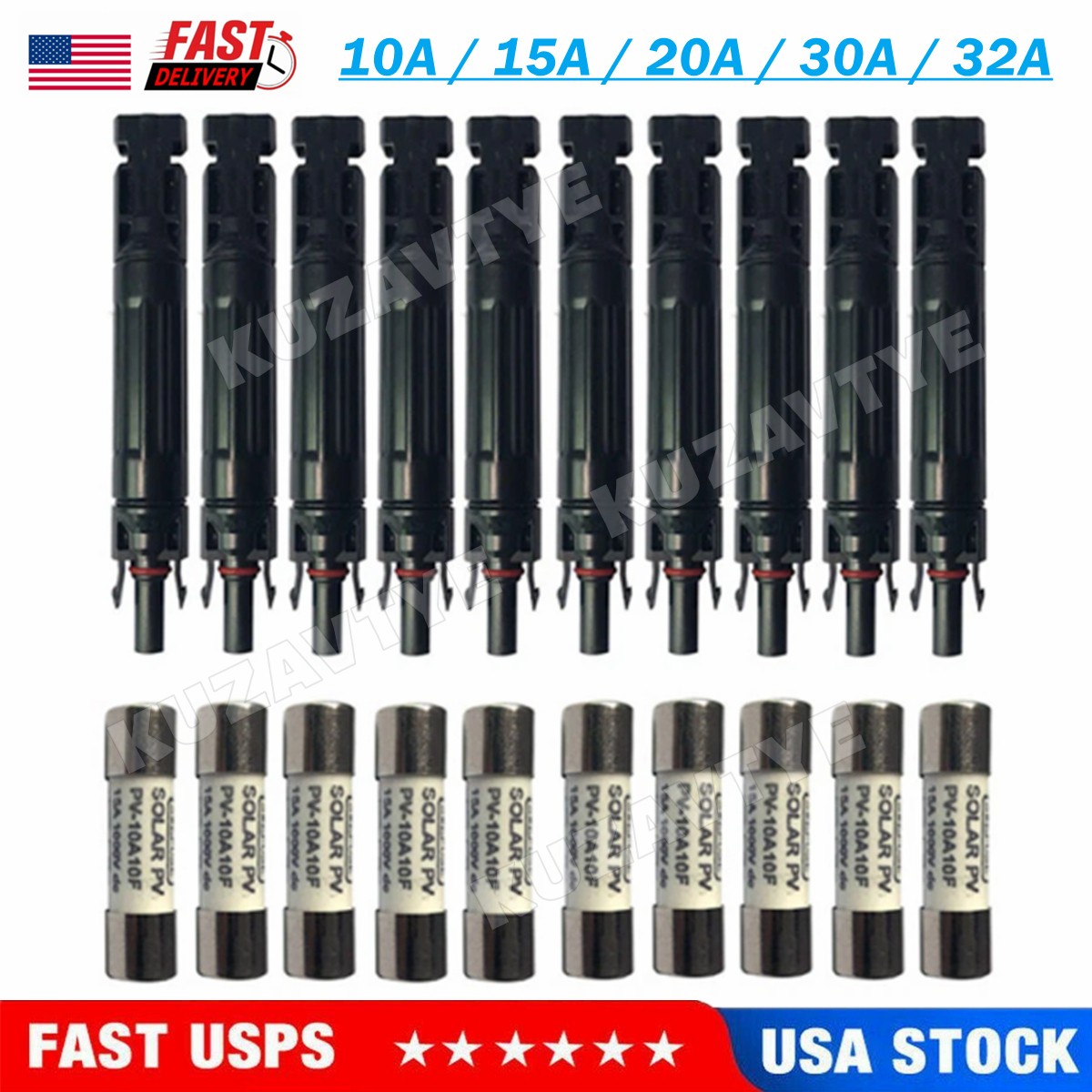 1~10PCS Solar Fuse Holder 10/15/20/30/32A in-line Connectors 1000V For PV System