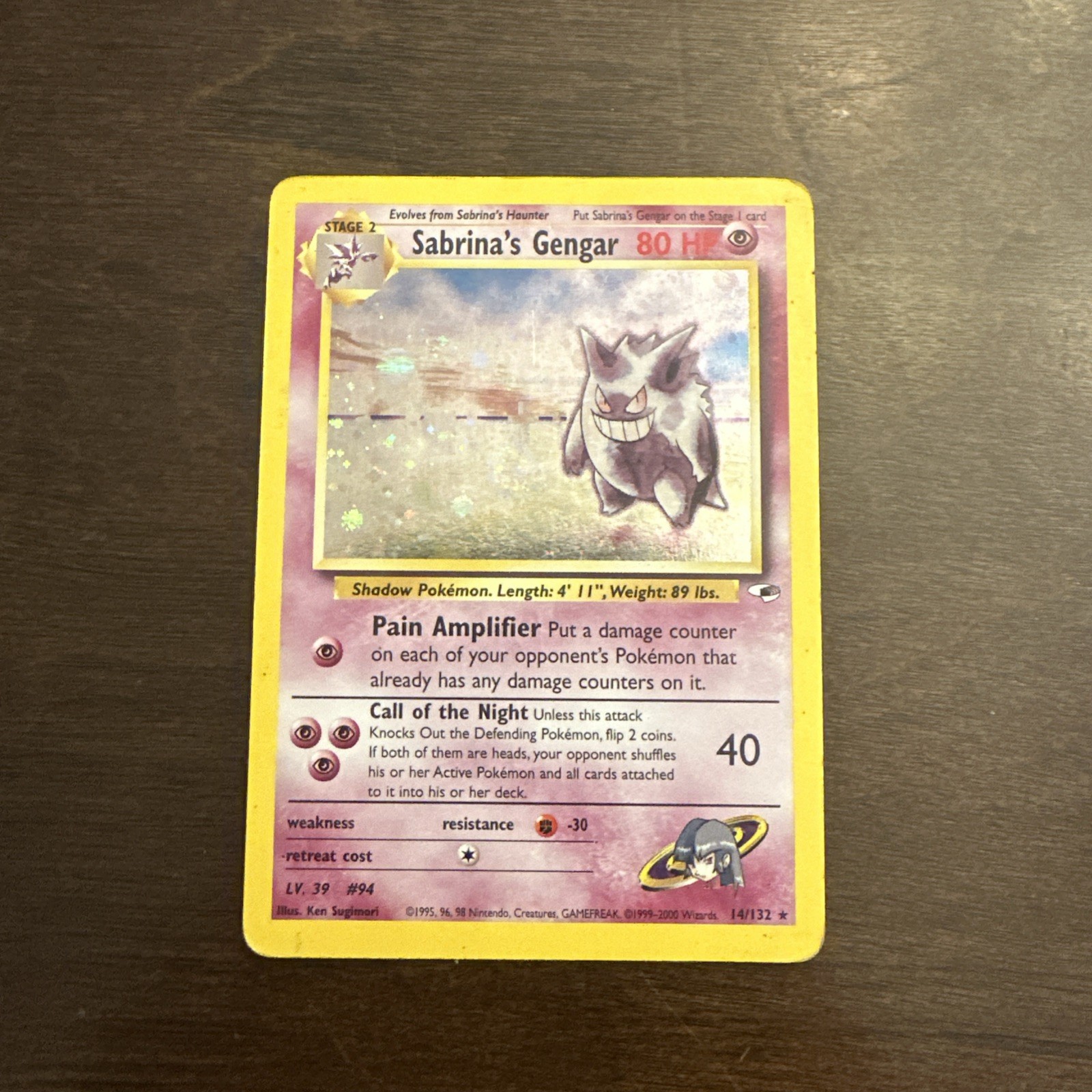 Pokémon TCG Sabrina's Gengar Holo Gym Challenge Card 14/132 Rare Pokémon TCG Sabrina's Gengar Holo Gym Challenge Card 14/132 Rare