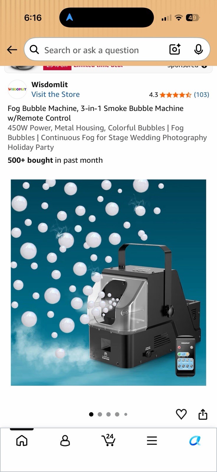 Fog Bubble Machine, 3-in-1 Smoke Bubble Machine w/Remote Control
