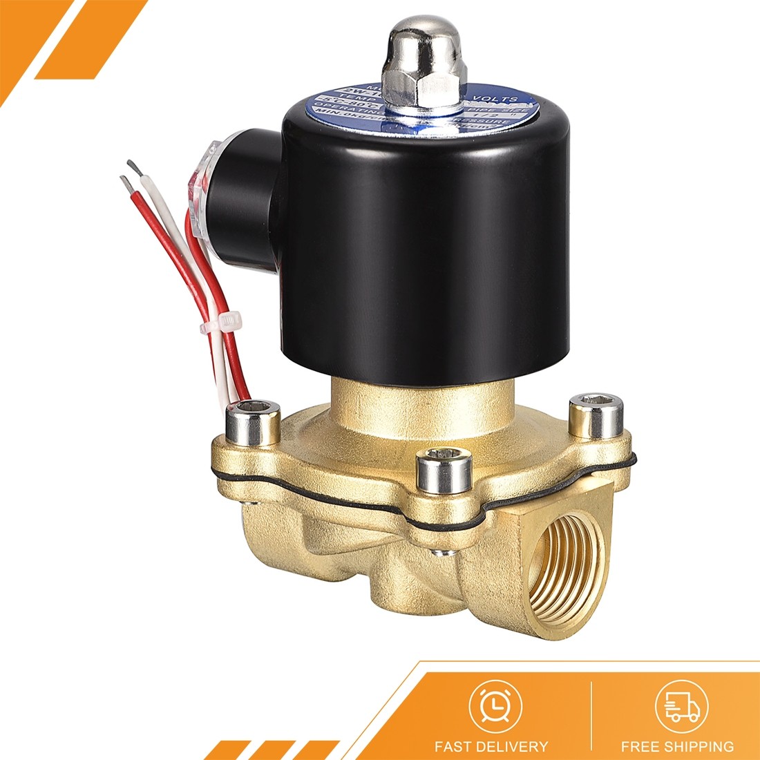 1 x Brass Electric Solenoid Valve 1/2\