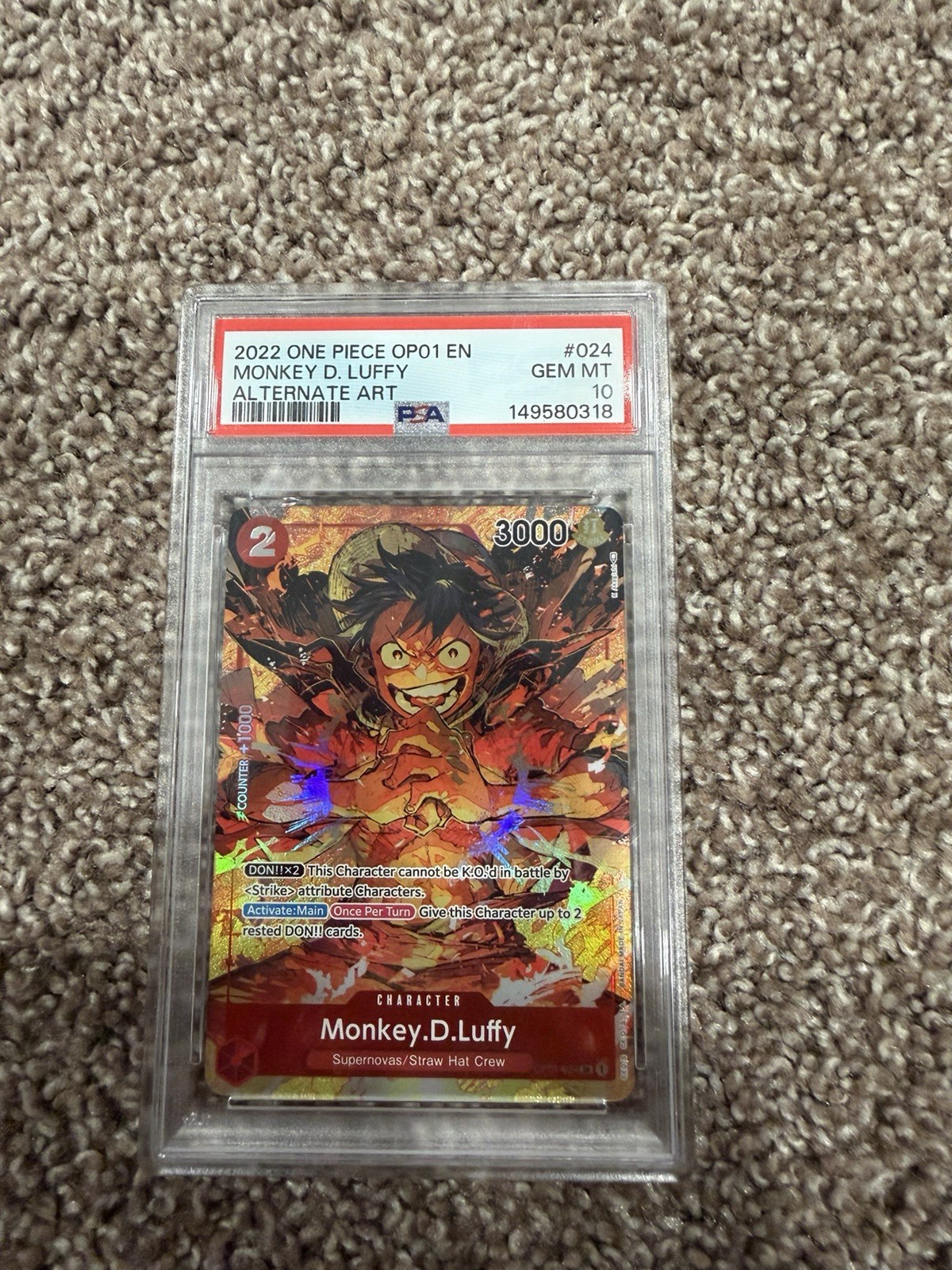 Monkey.D.Luffy (024) (Parallel) OP01-024 Romance Dawn Foil PSA 10 Monkey.D.Luffy (024) (Parallel) OP01-024 Romance Dawn Foil PSA 10