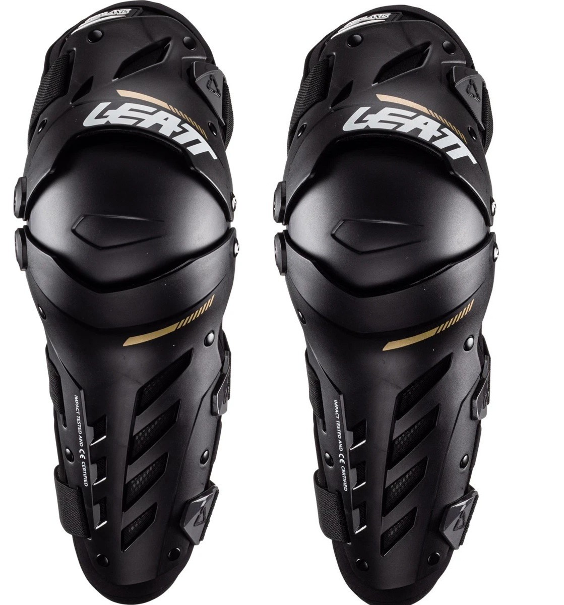 Leatt Brace Knee & Shin Guards Dual Axis Adult - Pair  (Black - XX-Large)