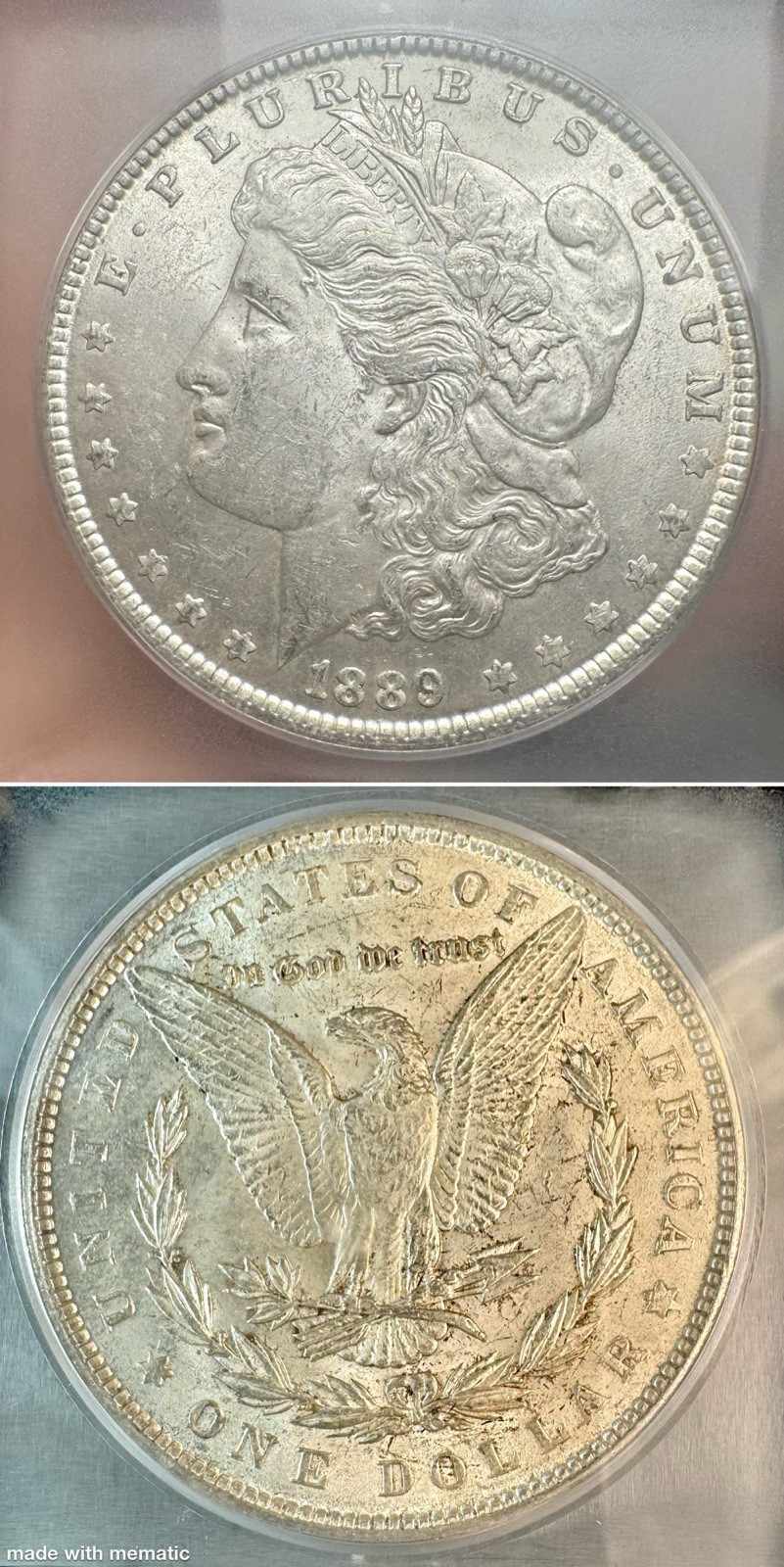 1889 Morgan Silver Dollar MS63 — Very Cool Toner Especially The Reverse ICG MS63