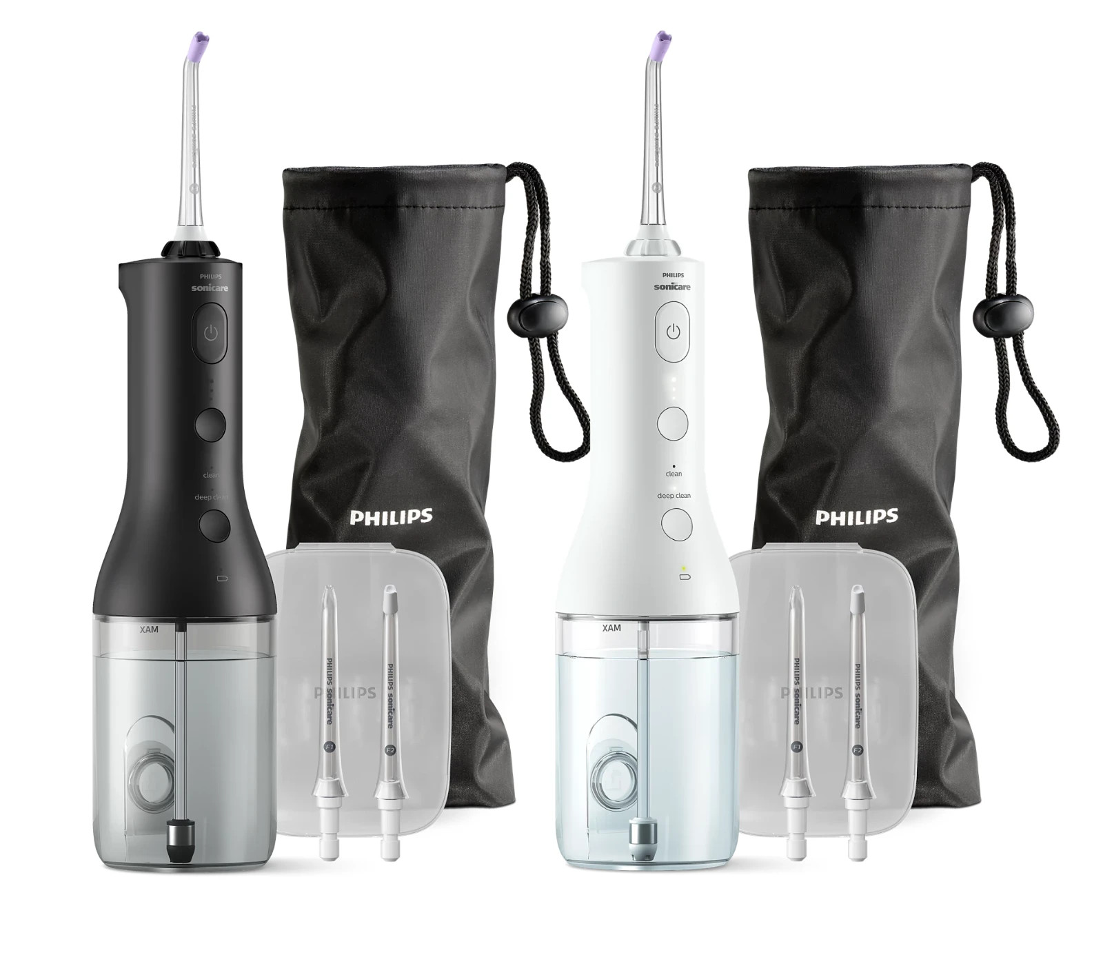 Philips Sonicare Cordless Power Flosser 3000 Dual Pack Black White Open Box 2Pk