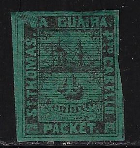 Venezuela: 1868; Local L28, St. Thomas -La Guaira, most expensive, Mint, EBV1548
