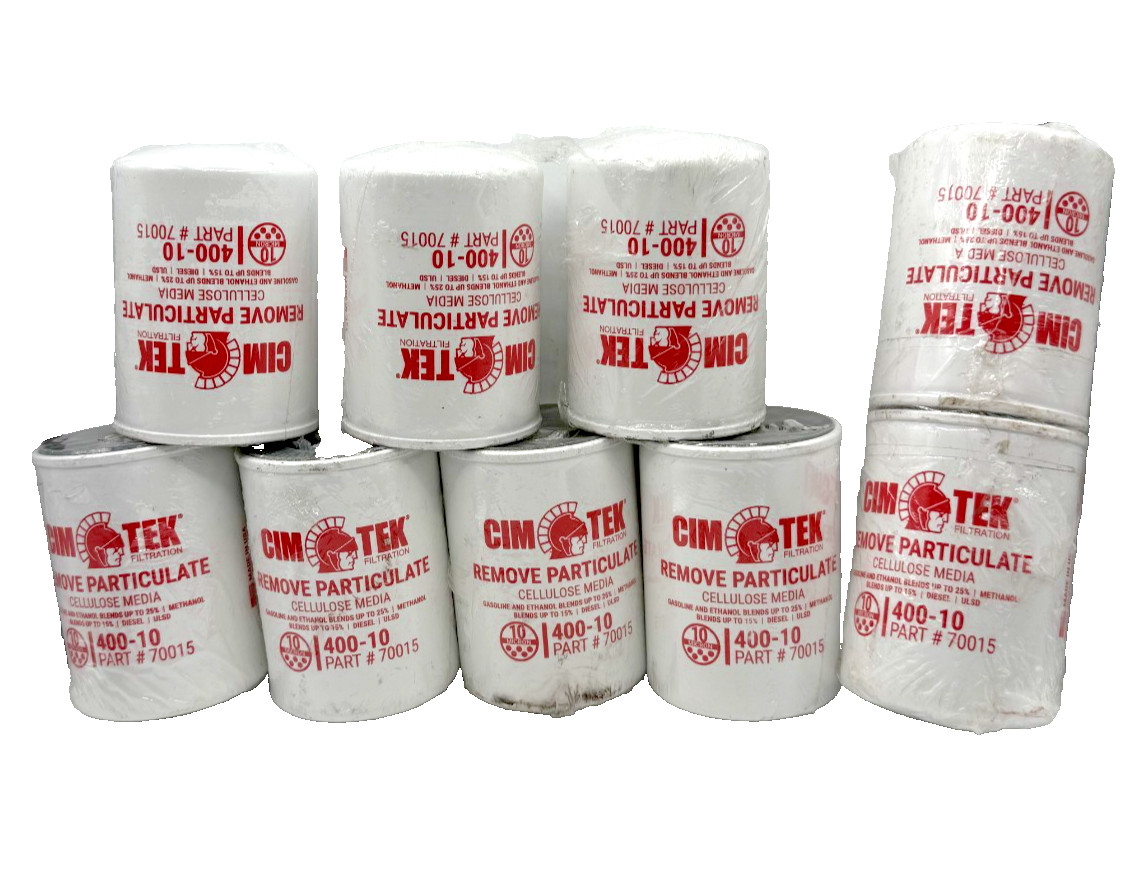 Lot of 9 Cim-Tek 400-10 70015 Fuel Dispenser Filter 10 Micron Particulate New