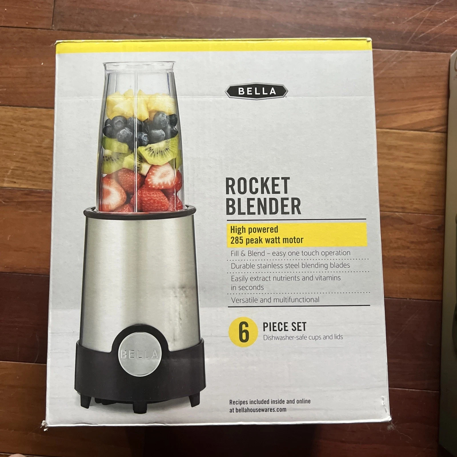 Bella rocket 6 Piece Blender Stainless Steel Smoothies Brand New