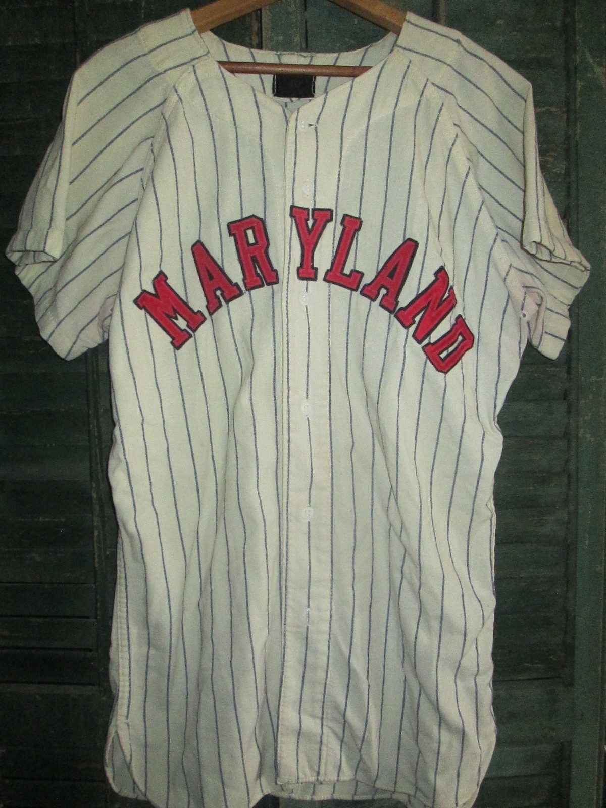 MARYLAND TERRAPINS Vtg 1950s 60s Game Worn MacGregor Baseball Jersey Sz 40 USA