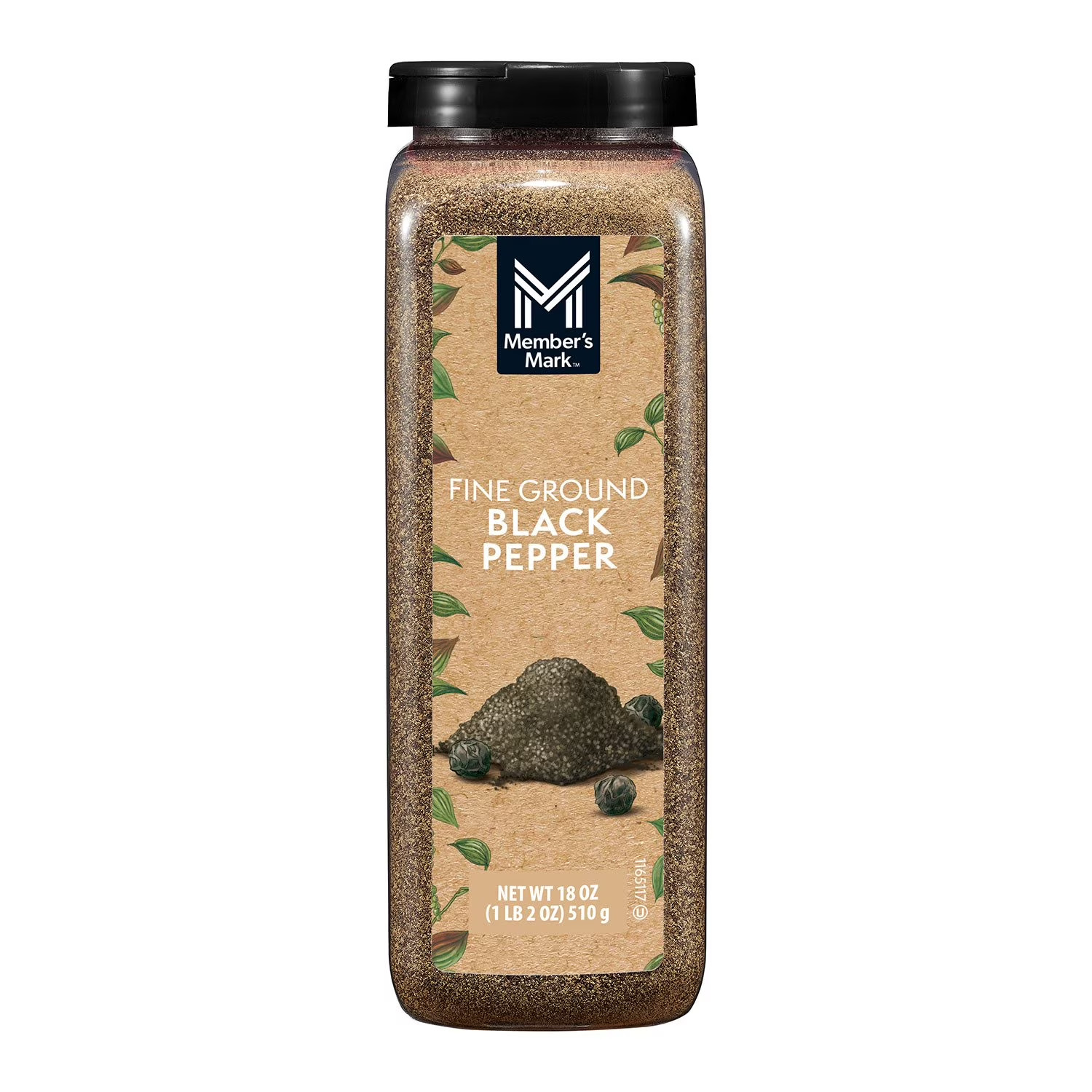 Member's Mark  Fine Ground Black Pepper 18 oz  Large Size Spice Seasoning NEW.