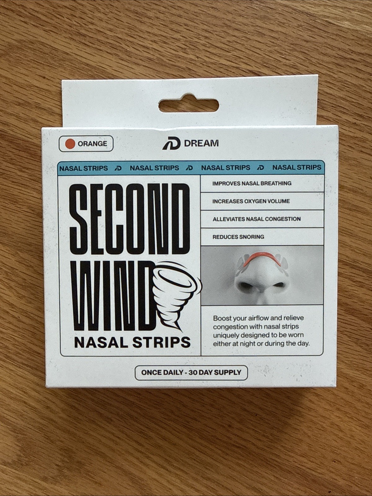 Dream Second Wind Nasal Strips - Breathing, Sleep, Snoring - 30 Day Orange Dream Second Wind Nasal Strips - Breathing, Sleep, Snoring - 30 Day Orange
