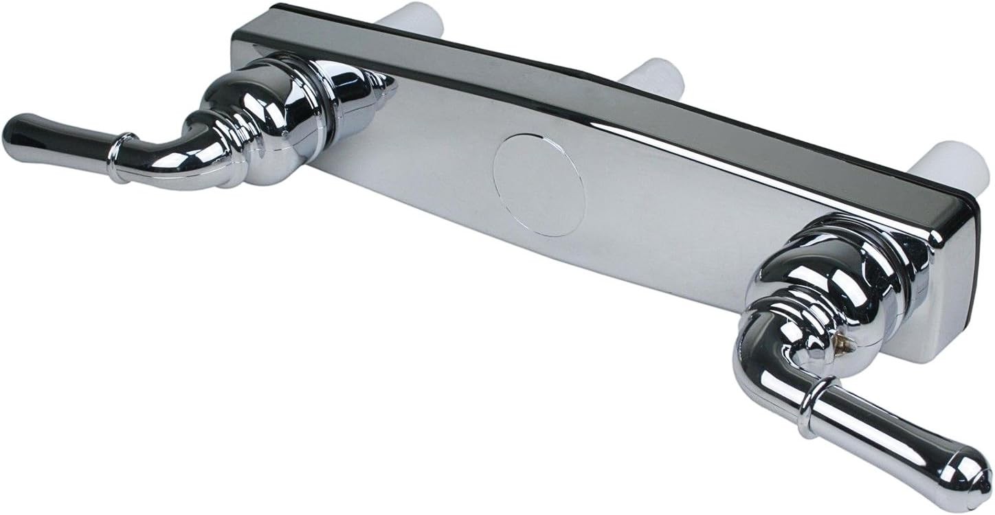 RV/Mobile Home 8 in On-Center Shower Faucet Valve, 2-Handle Wall Mount, Chrome,