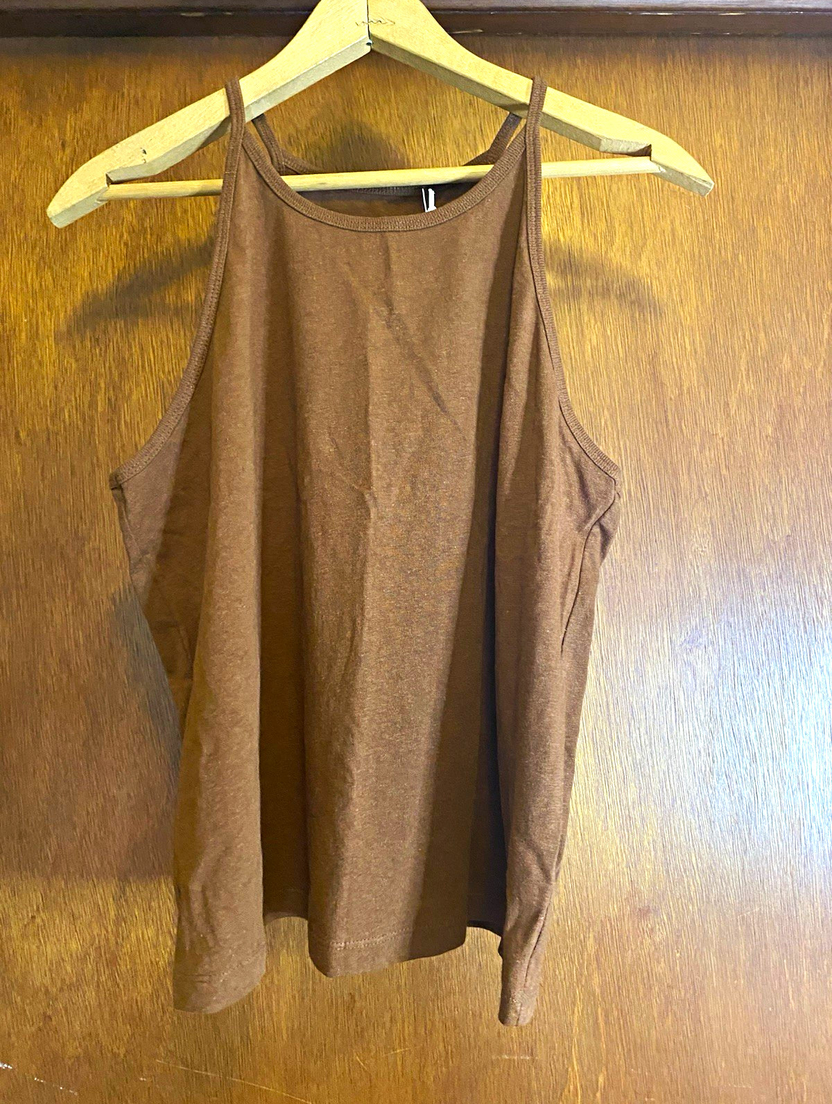 Everlane Brown Hemp Cutaway Organic Cotton Knit Tank Top Medium M NWT apron neck