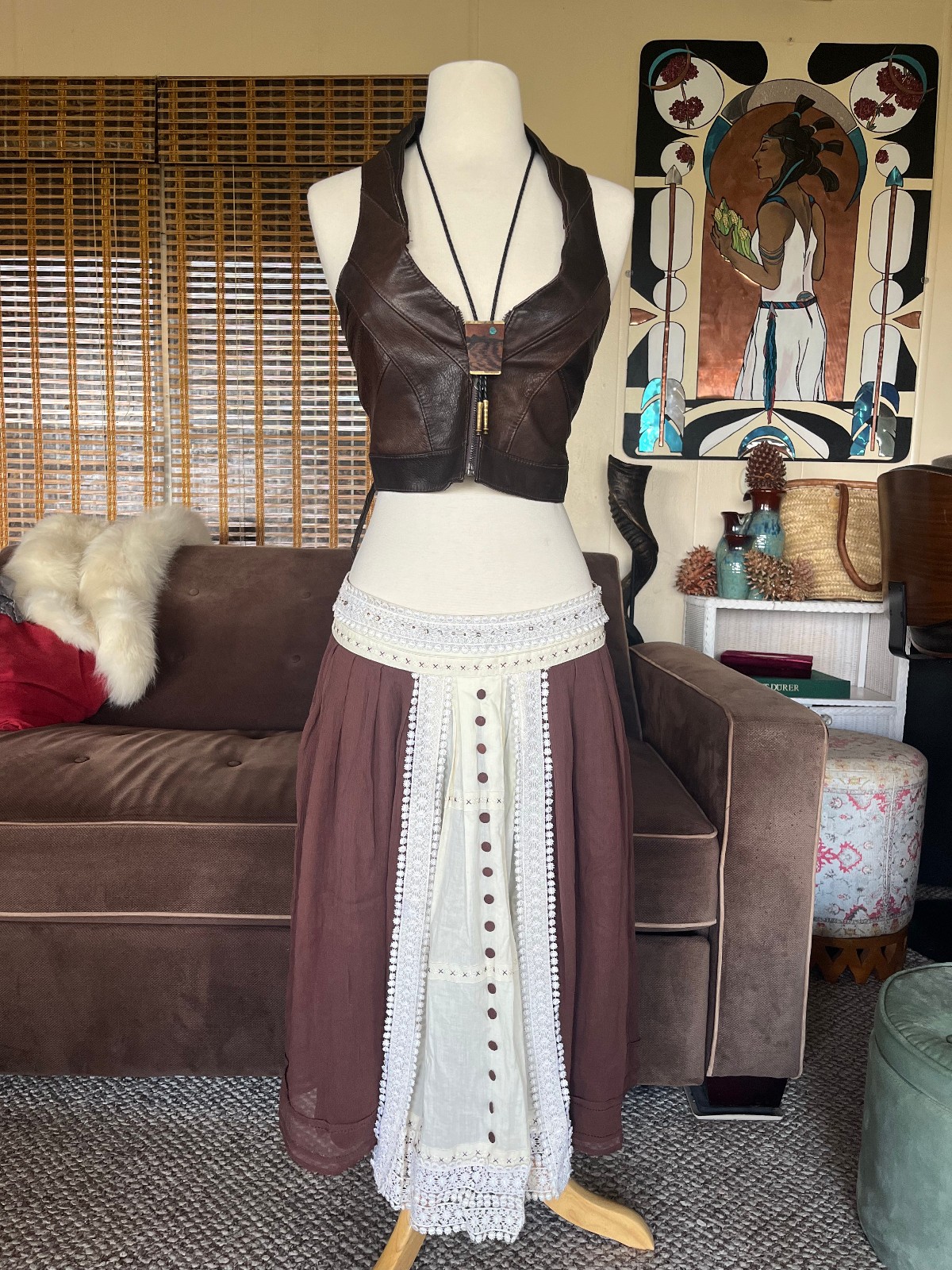 Vintage Rare Silk/Cotton Odille Skirt; Romantic Cottagecore Peasant Boho Sz 8 Vintage Rare Silk/Cotton Odille Skirt; Romantic Cottagecore Peasant Boho Sz 8