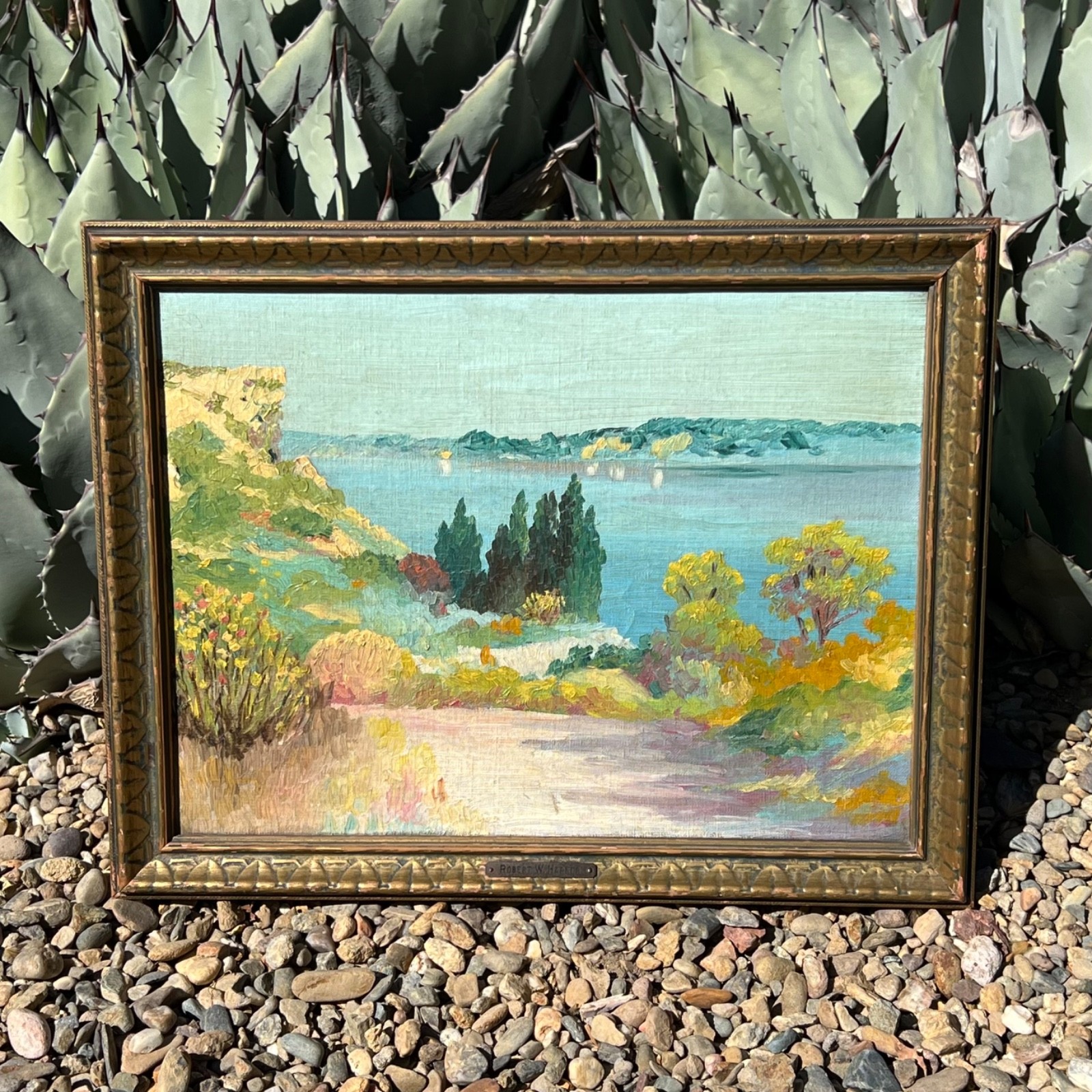 ROBERT W. HARNER IMPRESSIONIST ART LANDSCAPE PAINTING VINTAGE or ANTIQUE FRAMED