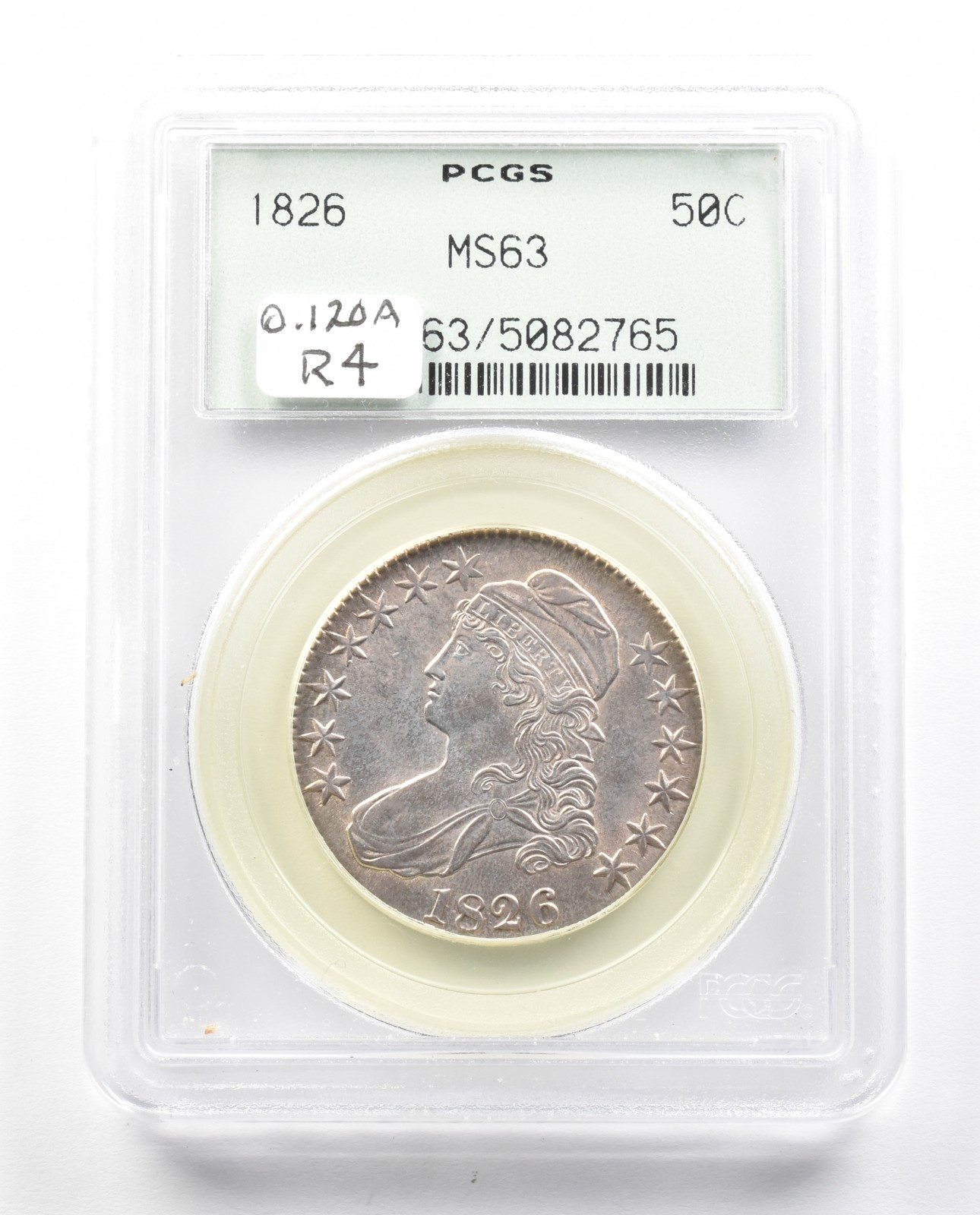 1826 Capped Bust Half Dollar MS63 PCGS OGH O-120A R4 *2312
