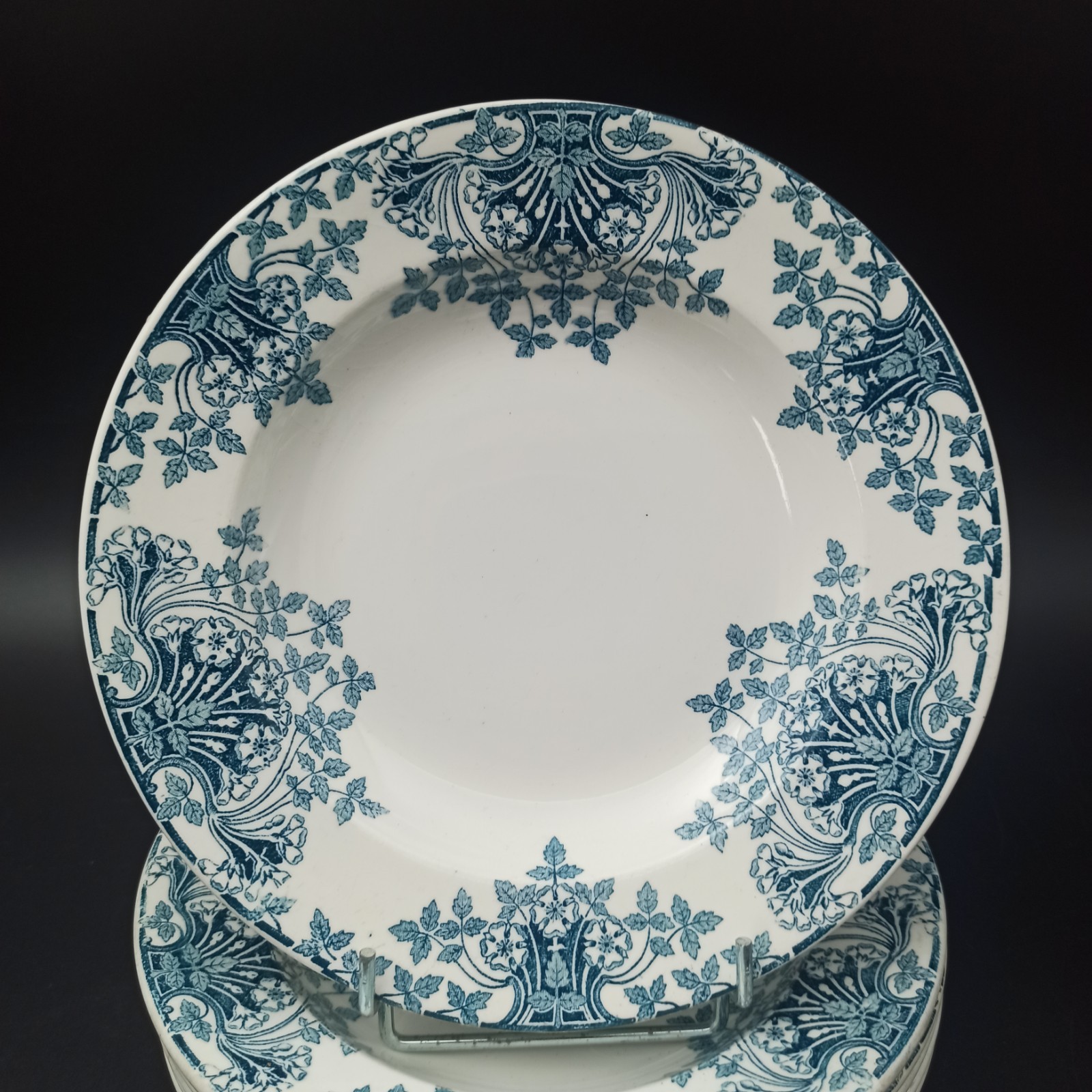 CLAIRE FONTAINE - 6 Deep Plates In Earthenware Model BELFORT Art Nouveau Lot 2
