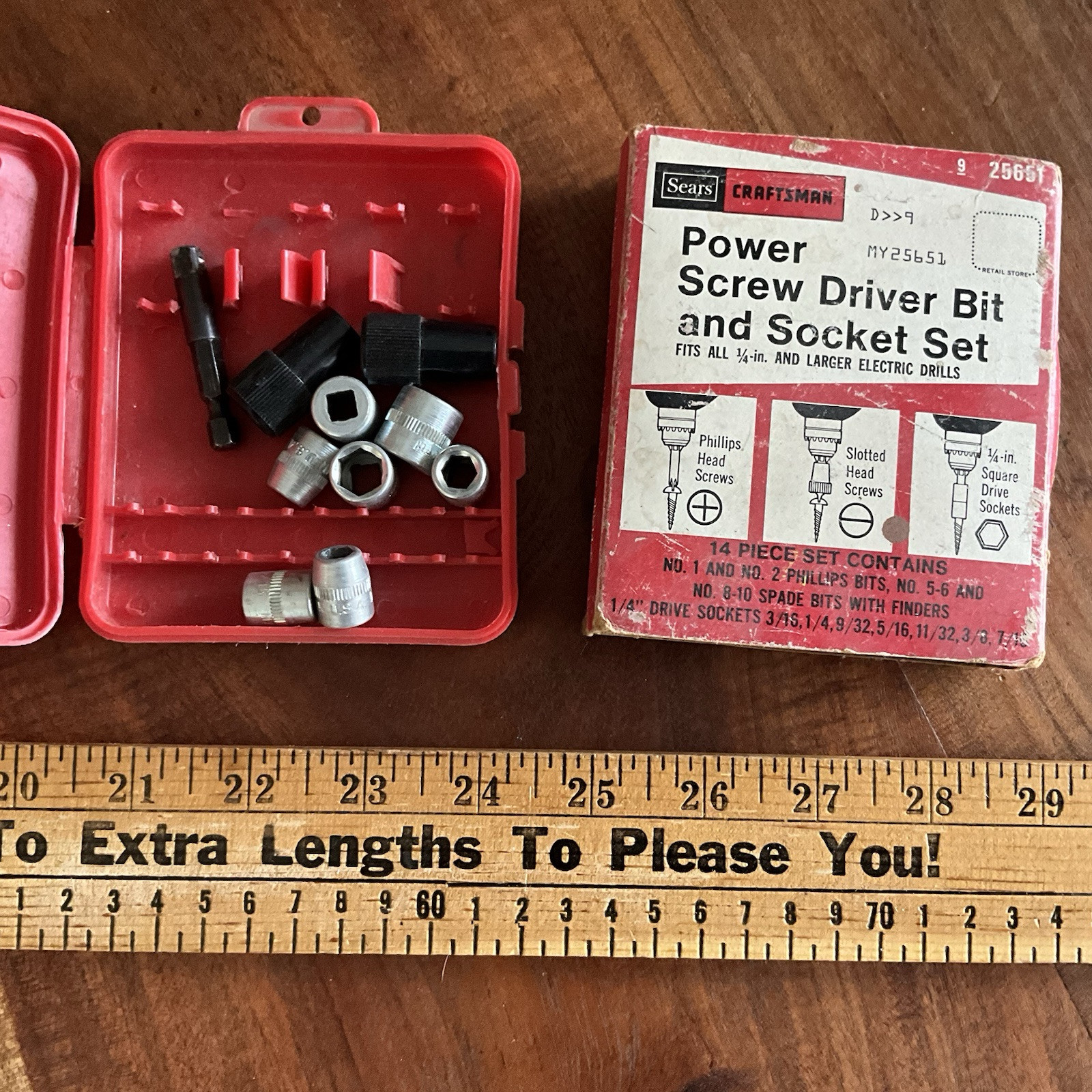 Sears Craftsman 14-pc Power Screwdriver Bit & Socket Set 9-25651 - Vintage USA
