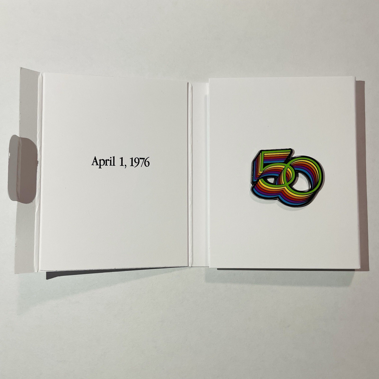 Apple 50th anniversary rare collectible magnetic enamel pin