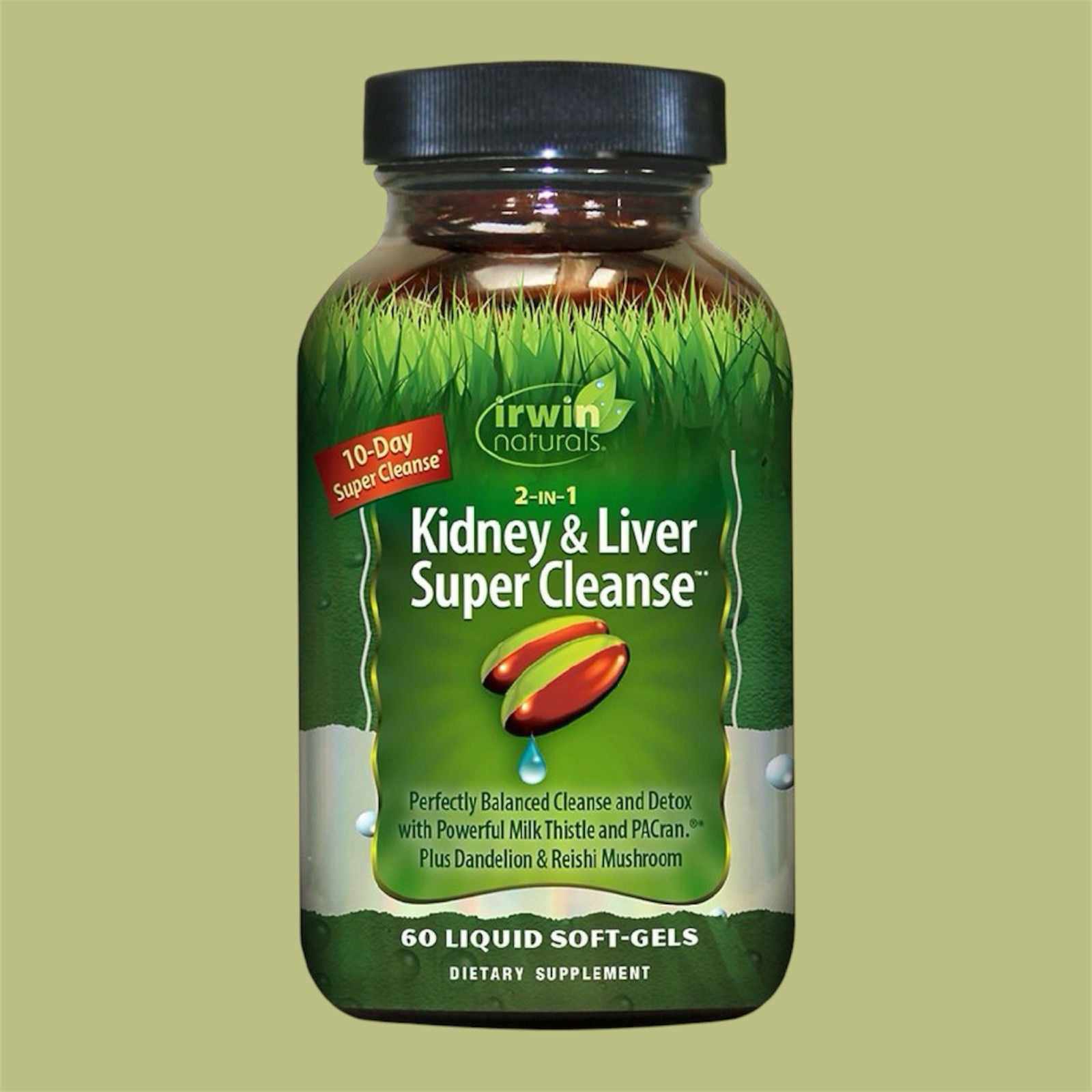 Irwin Naturals 2-in-1 Kidney & Liver Super Cleanse / 60 Softgels-New