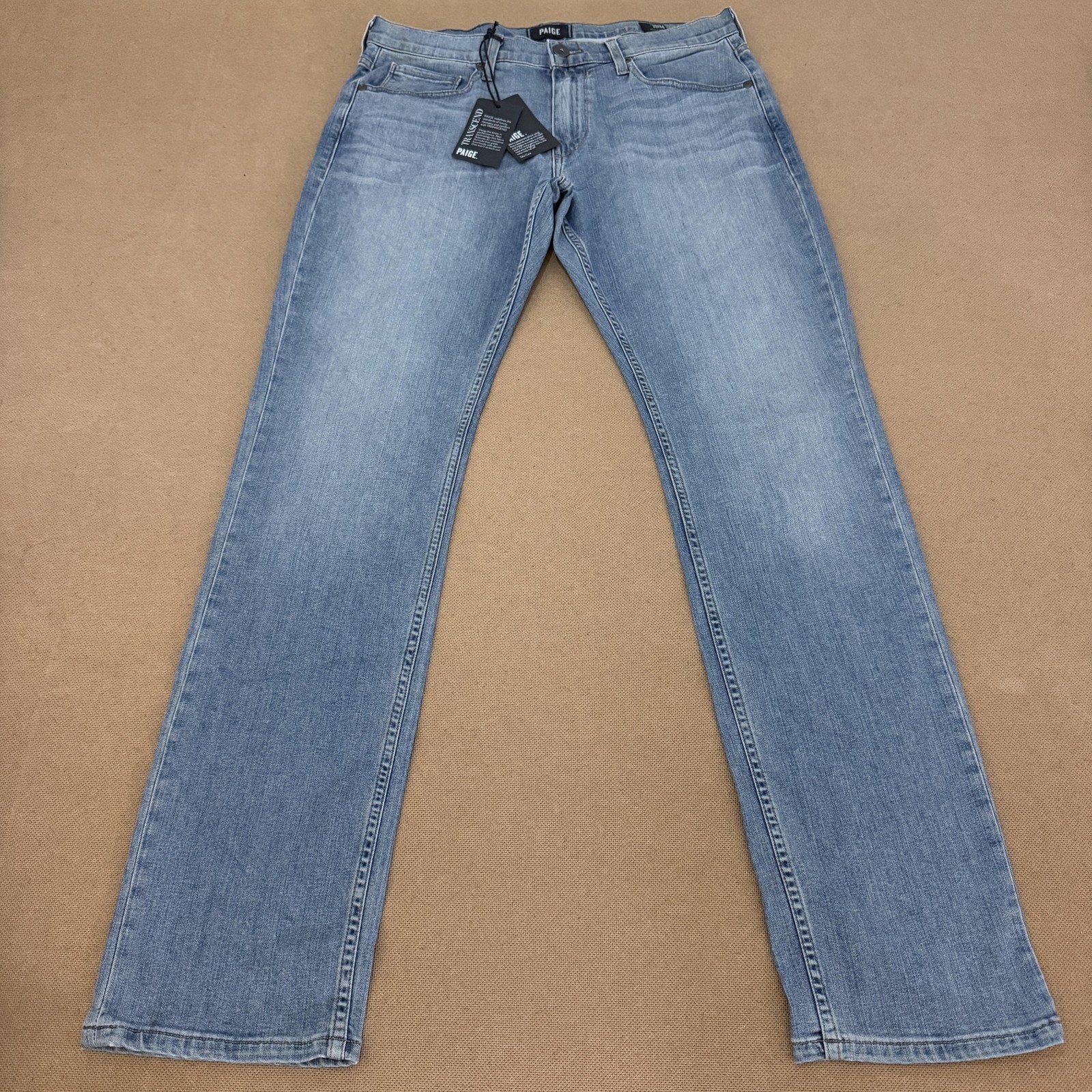 Paige Federal Jeans Mens 32x32 Blue Light Wash Slim Straight Transcend Denim