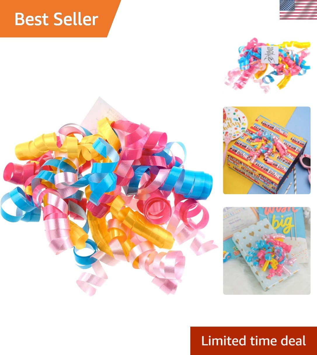 Vibrant 12-Count Curly Bows Set - Self-Adhesive Decorations for Parties & Gifts Vibrant 12-Count Curly Bows Set - Self-Adhesive Decorations for Parties & Gifts
