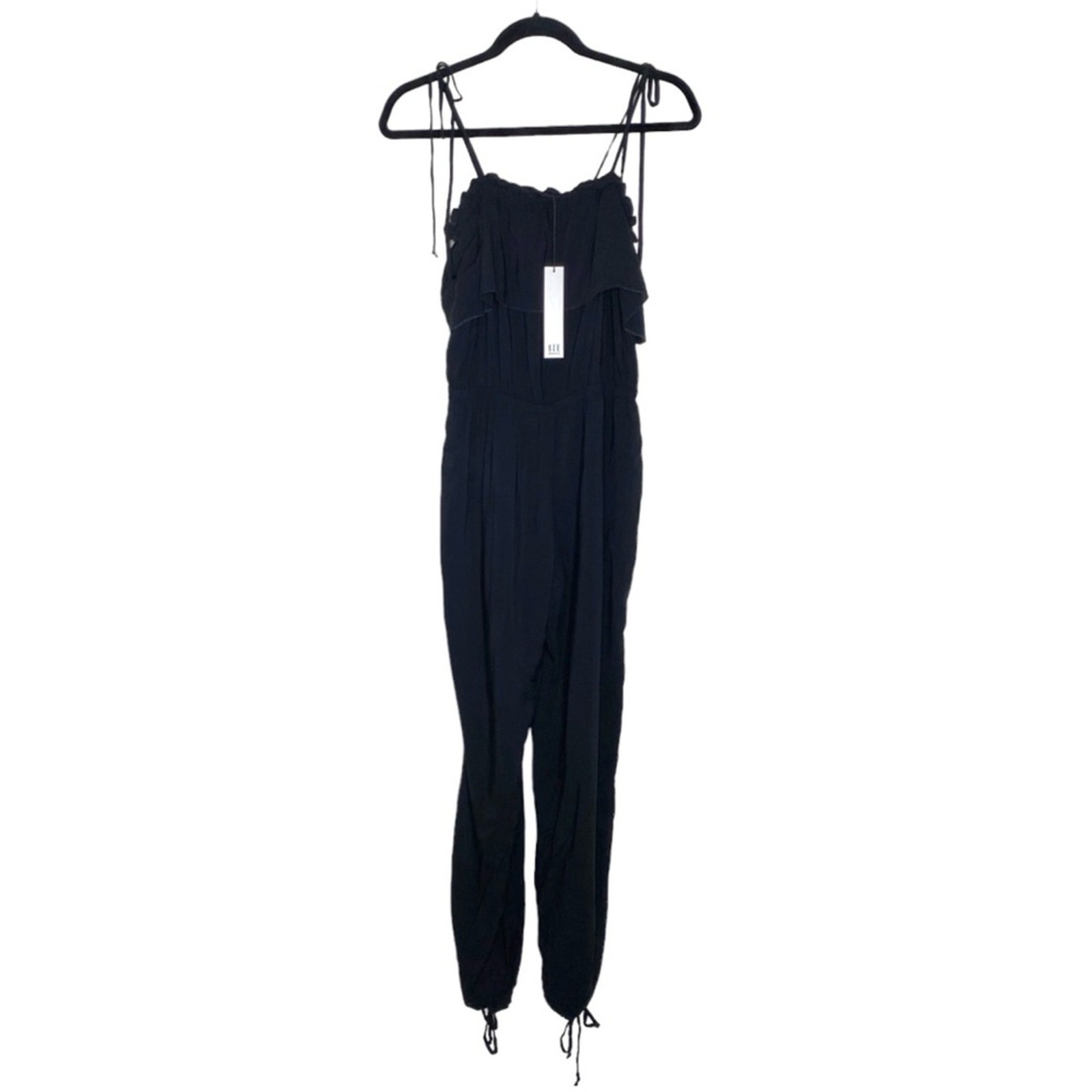 NSR Nordstrom Black Tie Straps Jumpsuit Women\'s Size Medium New NWT