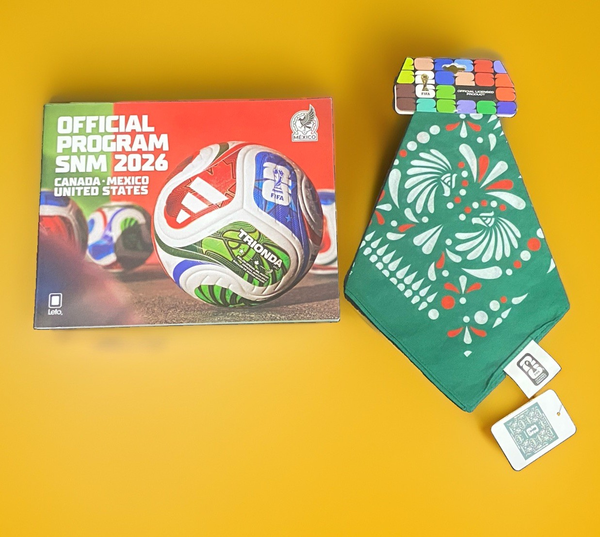 Leto 2026 FIFA World Cup Official Program SNM Booklet Book Mexico Bandana Lot Leto 2026 FIFA World Cup Official Program SNM Booklet Book Mexico Bandana Lot
