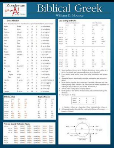 Biblical Greek Laminated Sheet - Mounce, William D.