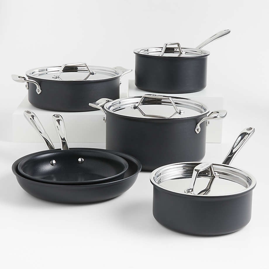 All-Clad HA1 Curated Hard-Anodized Non-Stick 10-Pc Cookware Set. Oven Safe 500F