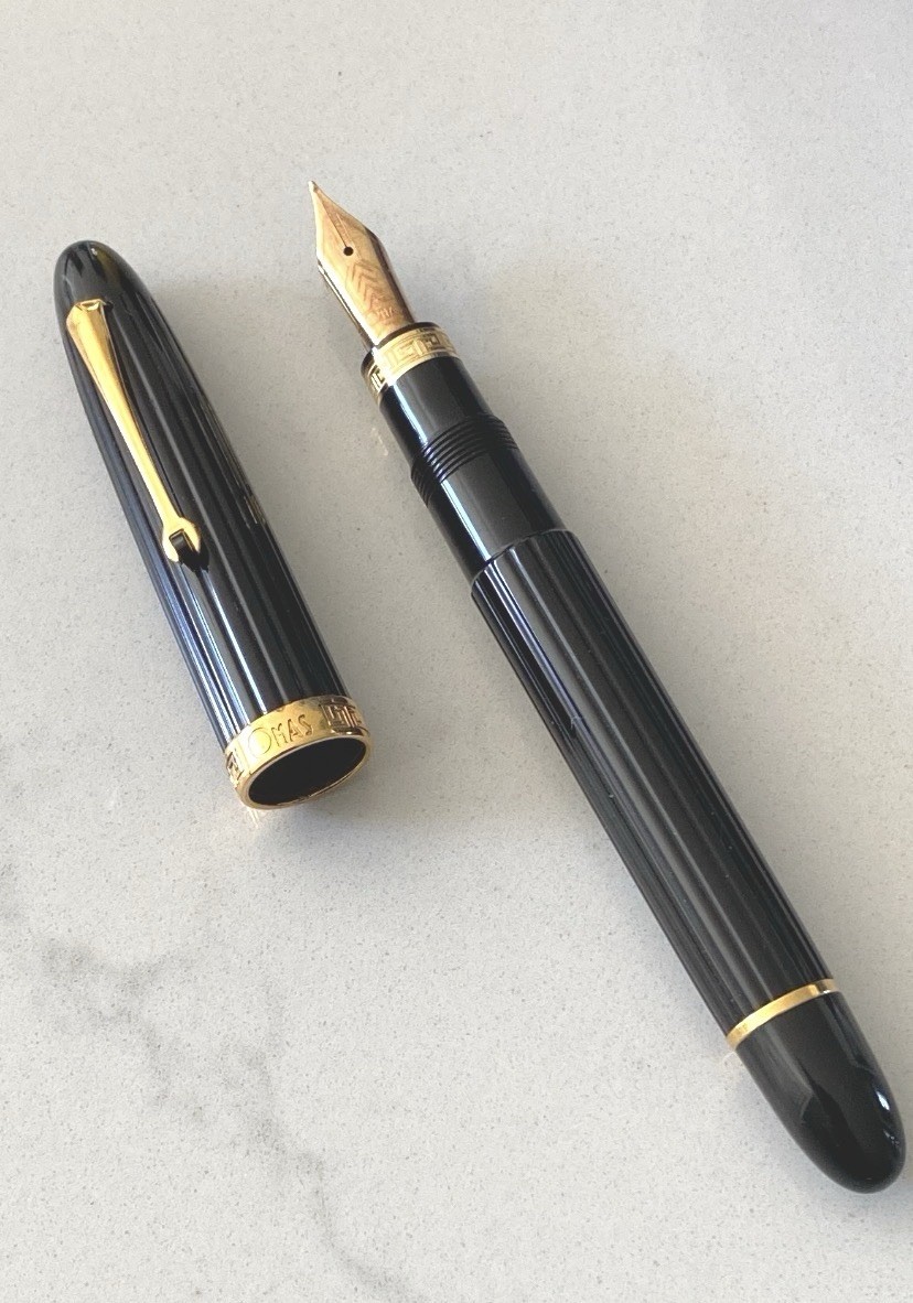 Omas Ogiva Fountain Pen in Black with Gold Trim Parts/Repair Omas Ogiva Fountain Pen in Black with Gold Trim Parts/Repair