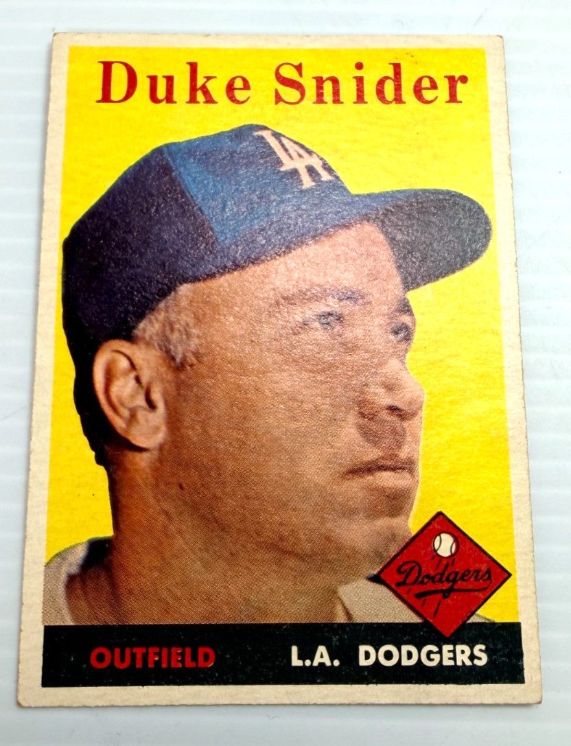 1958 Topps Duke Snider #88 Vintage Los Angeles Dodgers Hall of Fame Card HOF
