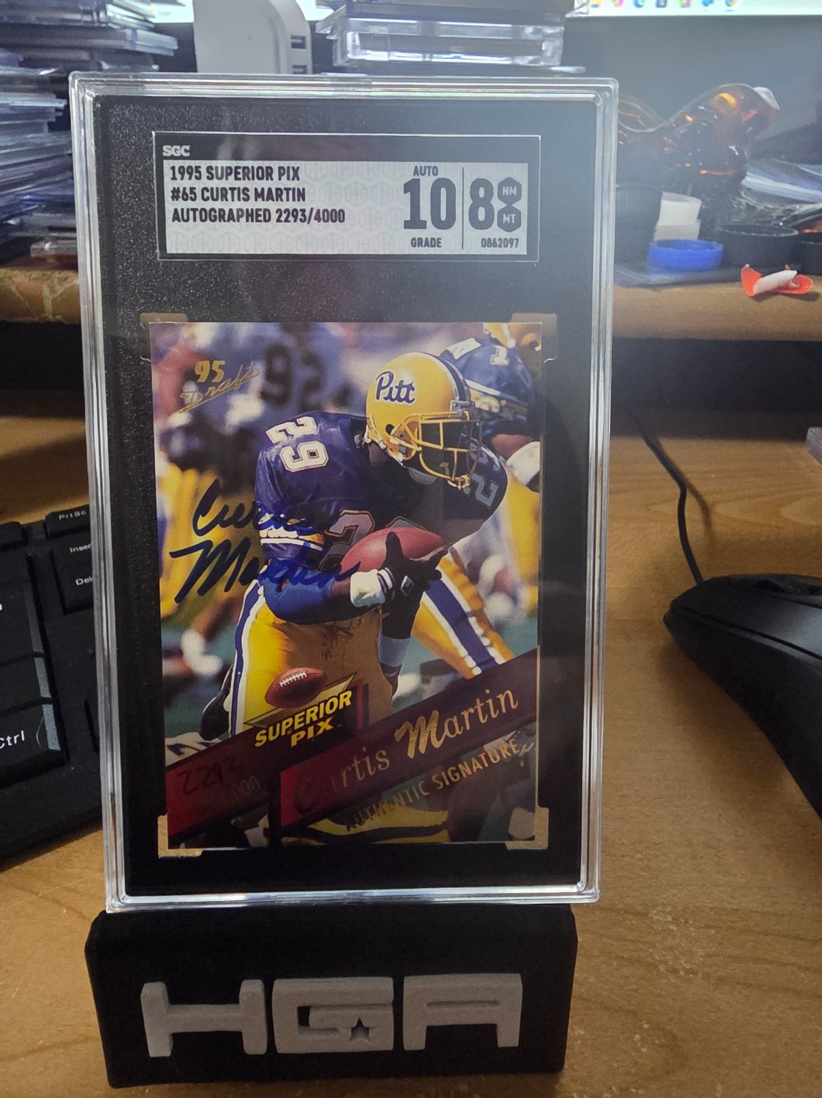 1995 SUPERIOR PIX CURTIS MARTIN #65 AUTOGRAPH  SGC 8 / AUTO 10 #2293/4000