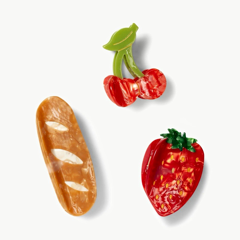 Panera Bread Claw Clip Set of 3 Bundle | Baguette Strawberry Cherry | SOLD OUT