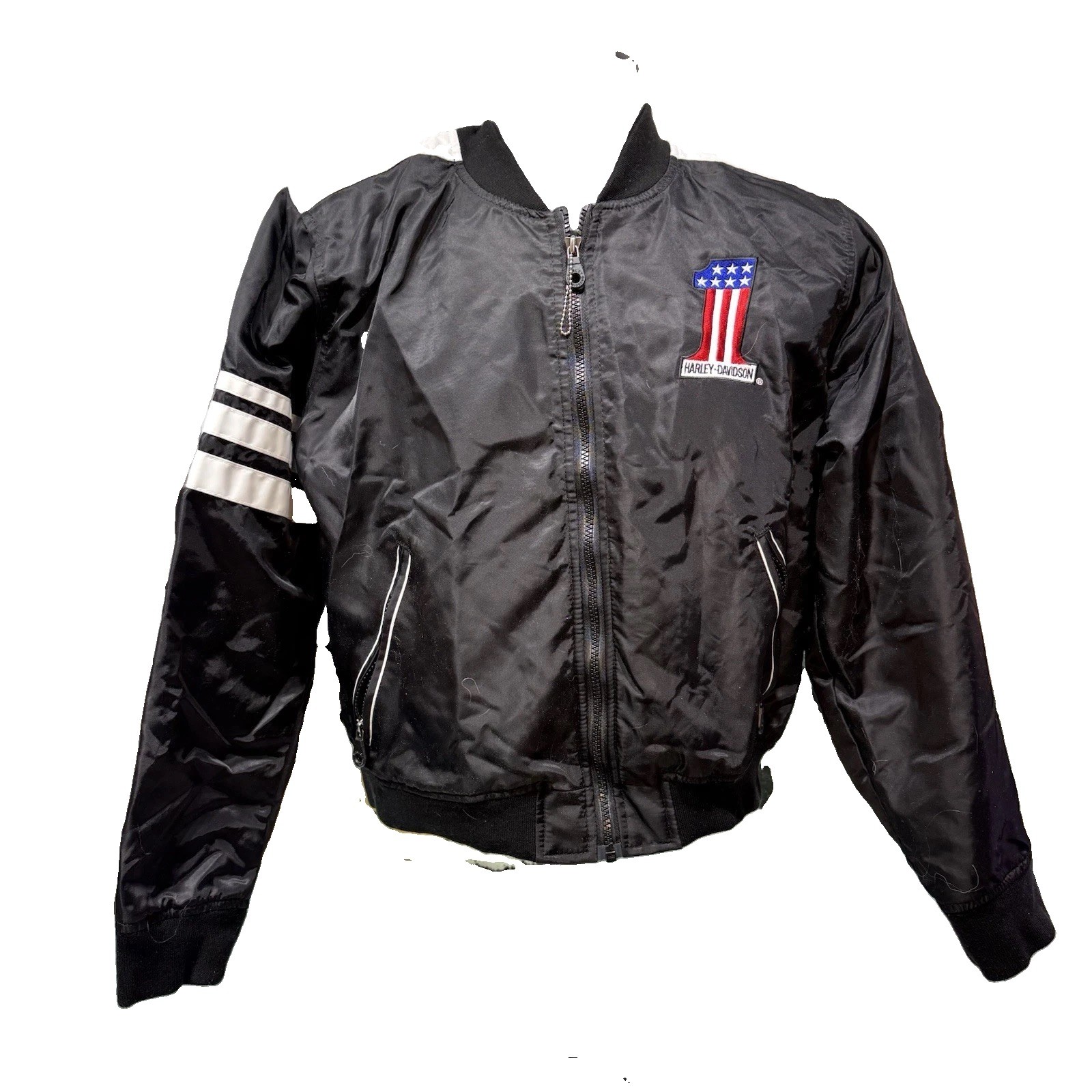 Vintage Harley Davidson Bomber Jacket Womans Medium 2004 American Legend USA #1