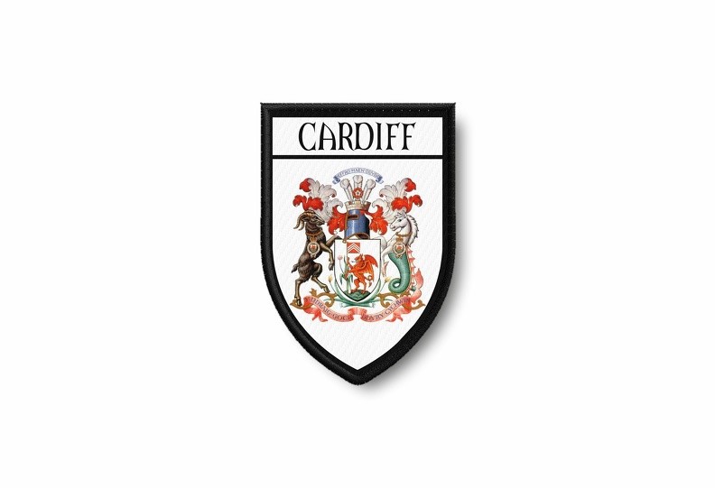 Embroidered Patch Printed Iron-On Coat Of Arms City Region UK Cardiff R2 Embroidered Patch Printed Iron-On Coat Of Arms City Region UK Cardiff R2