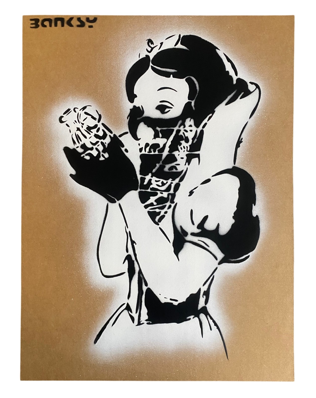 Banksy 2015 Rare stencil Dismaland Original Painting Stamped
