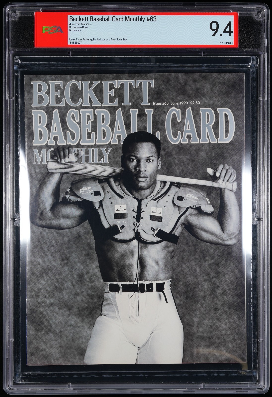 June 1990 Beckett Baseball Card Magazine BO JACKSON Iconic Cover Graded PSA 9.4