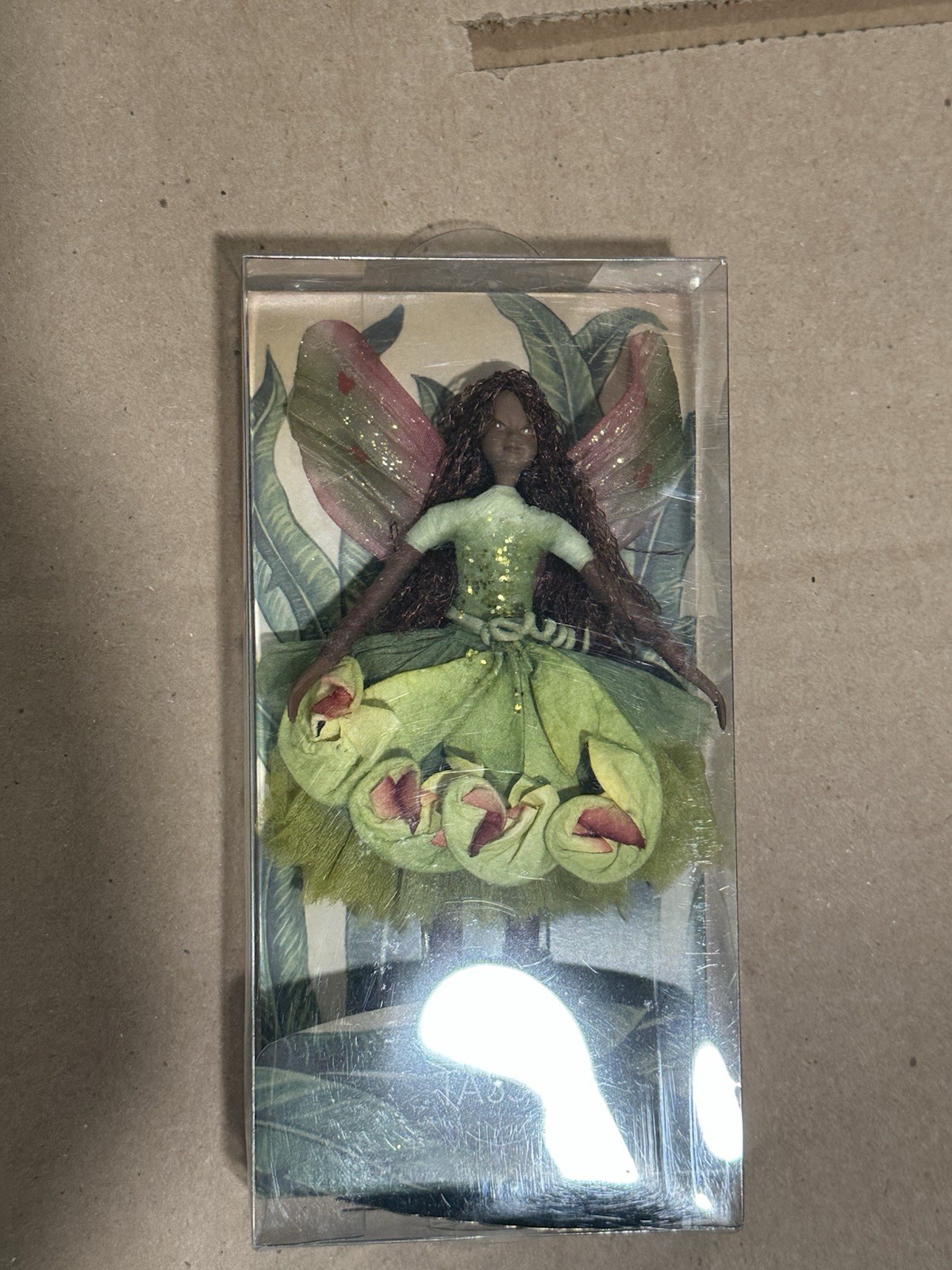 Tassie Black Fairy, 4” Handmade Fairy from Thailand. #T18SE1 Green