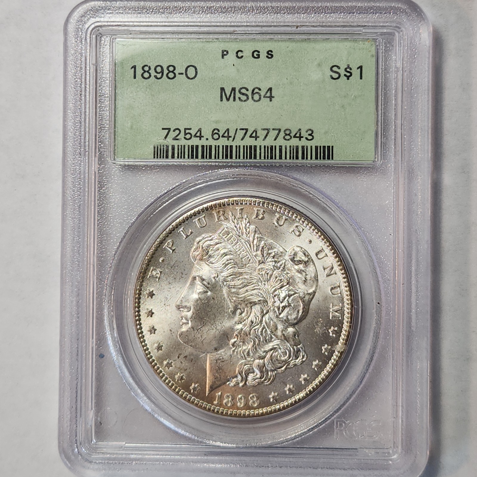 1898 O Morgan Silver Dollar $1 PCGS MS64 Old Green Holder (OGH) US Coin SLB98hEx