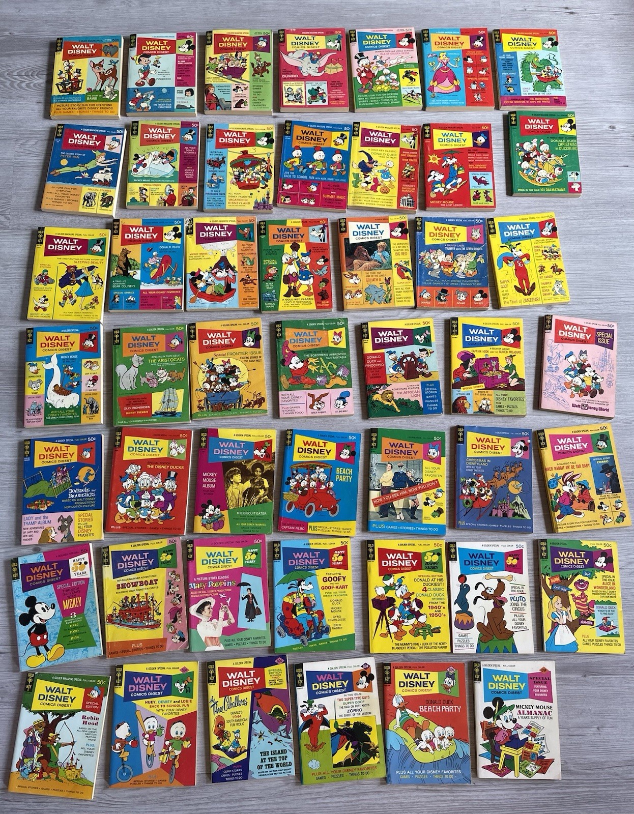 Vintage Walt Disney Comics Digest Gold Key Large Lot 48 Total Comics 1960s 1970s Vintage Walt Disney Comics Digest Gold Key Large Lot 48 Total Comics 1960s 1970s