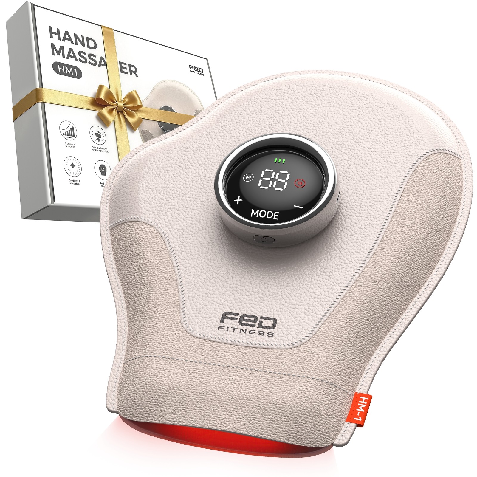 FED Fitness - HM1 Hand Massager with Heat & Compression, 6 Modes 9 Intensitives FED Fitness - HM1 Hand Massager with Heat & Compression, 6 Modes 9 Intensitives