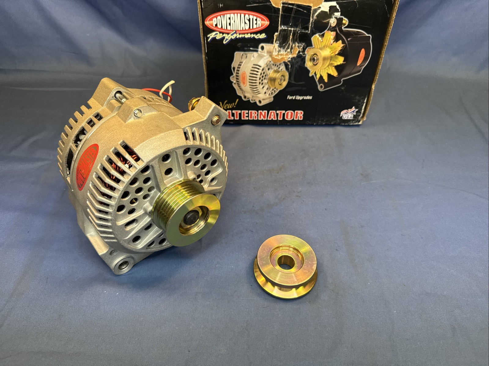 Powermaster Street Alternator Natural 477591 Ford 200A 6 Groove  & 1V Pulley