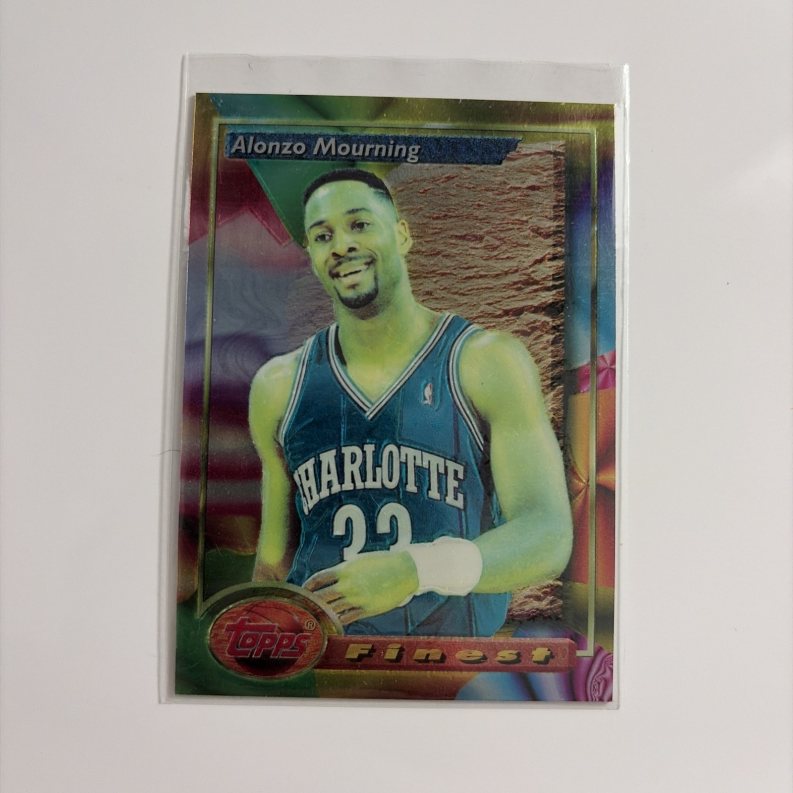 1993-94 Topps Finest - Alonzo Mourning #201 Refractor - Perfect condition 