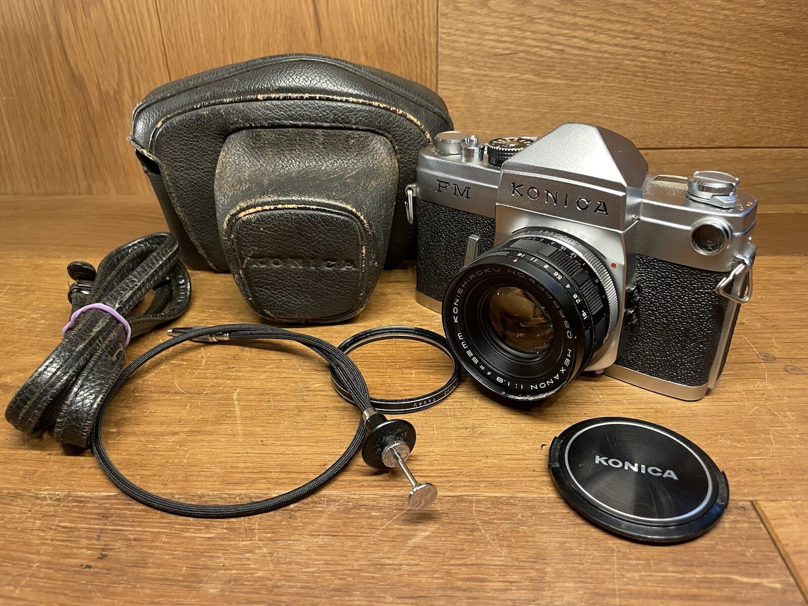*Rare : Meter Works : Near Mint ++* Konica FM Film Camera Hexanon 52mm F/1.8 /JP