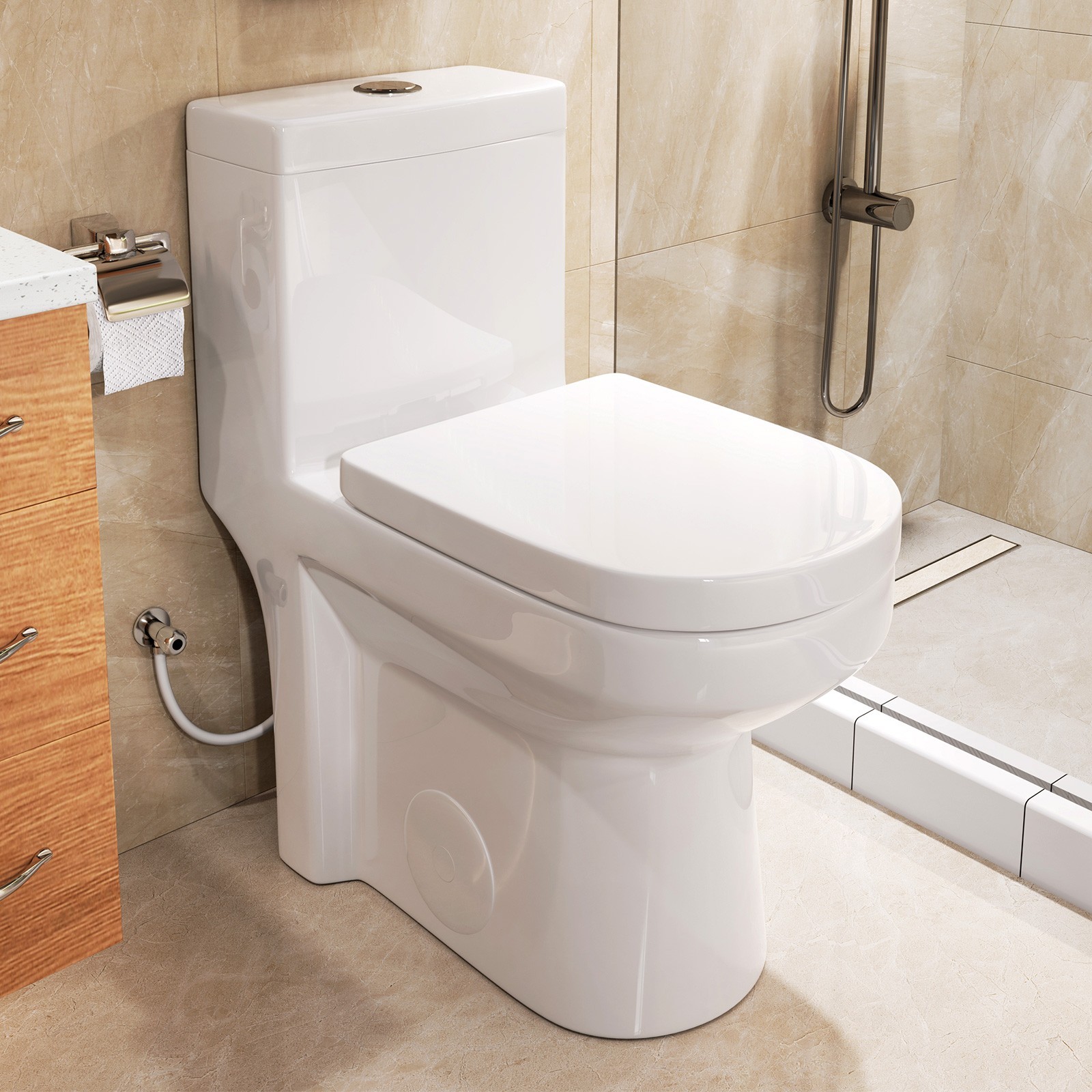 HOROW Compact One Piece Toilet 1.1/1.6 GPF Dual Flush 12\'\' Rough-In for Bathroom HOROW Compact One Piece Toilet 1.1/1.6 GPF Dual Flush 12\'\' Rough-In for Bathroom