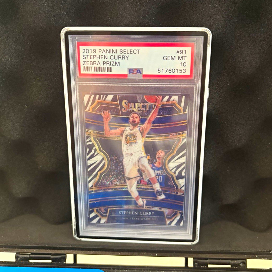Panini 2019-20 Select Concourse Stephen Curry Zebra Prizm #91 PSA 10 Panini 2019-20 Select Concourse Stephen Curry Zebra Prizm #91 PSA 10