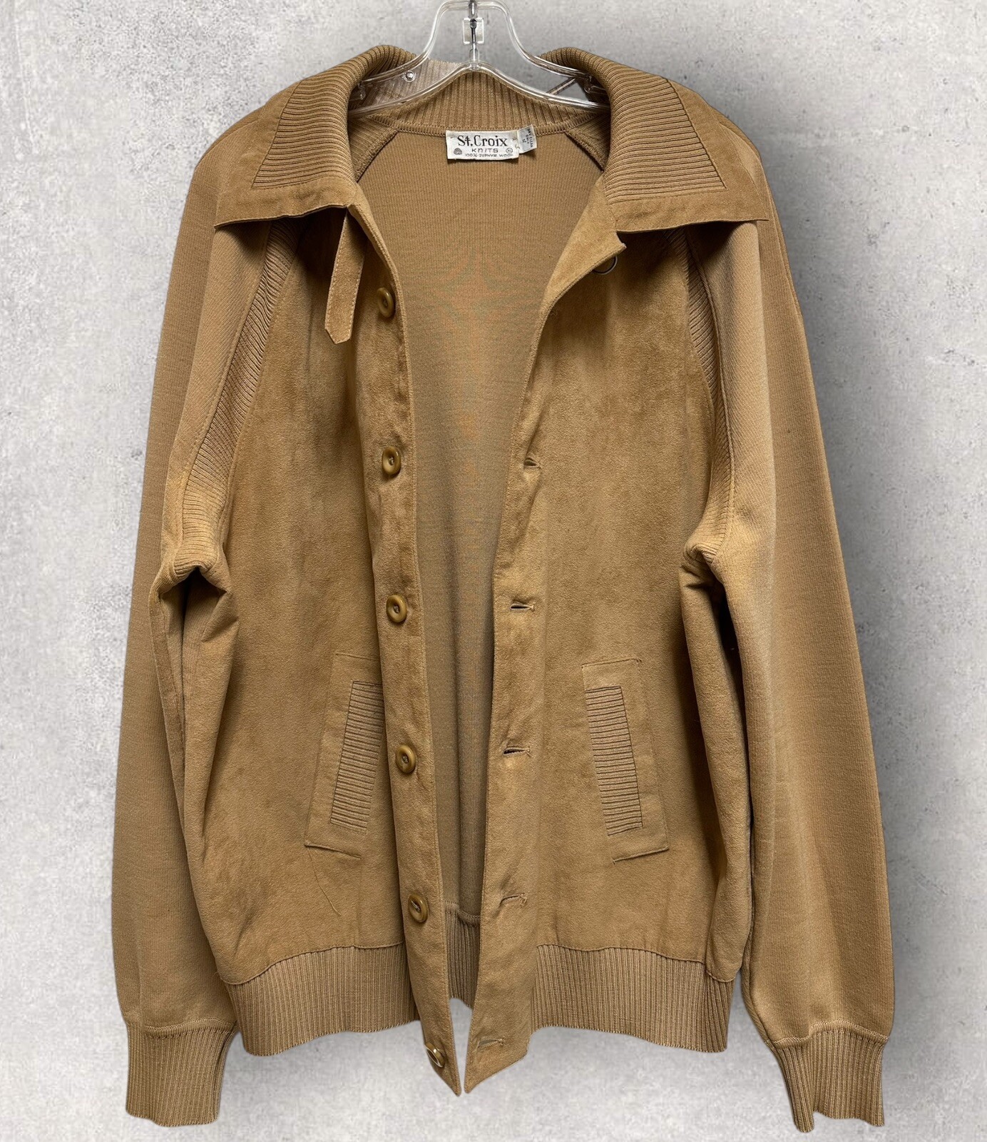 Vtg St. Croix Zephyr Wool Faux Suede Rockabilly Jacket XL 23.5”x28.5” *READ* Vtg St. Croix Zephyr Wool Faux Suede Rockabilly Jacket XL 23.5”x28.5” *READ*