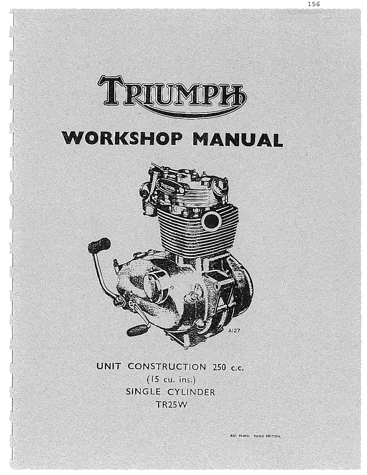 Triumph Workshop service manual book 1968, 1969 & 1970 Trophy 250 TR25W.