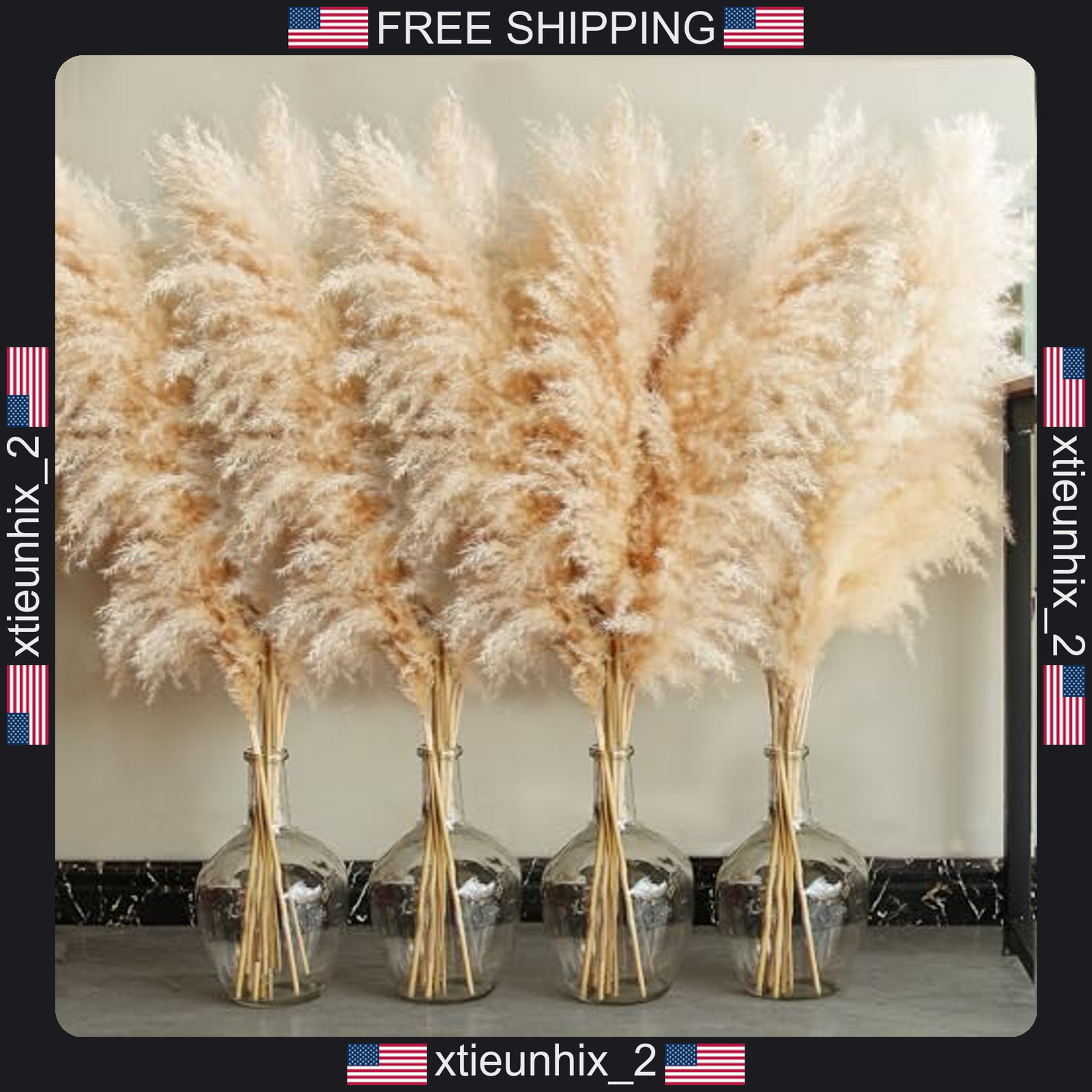 Pampas Grass Decor Tall 40 Inch 20 Stems Beige Boho Wedding Party Farmhouse